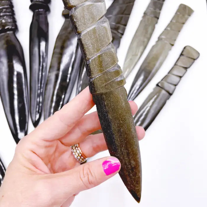 Gold Sheen Obsidian Dagger/Letter Opener - Baltic Mermaid