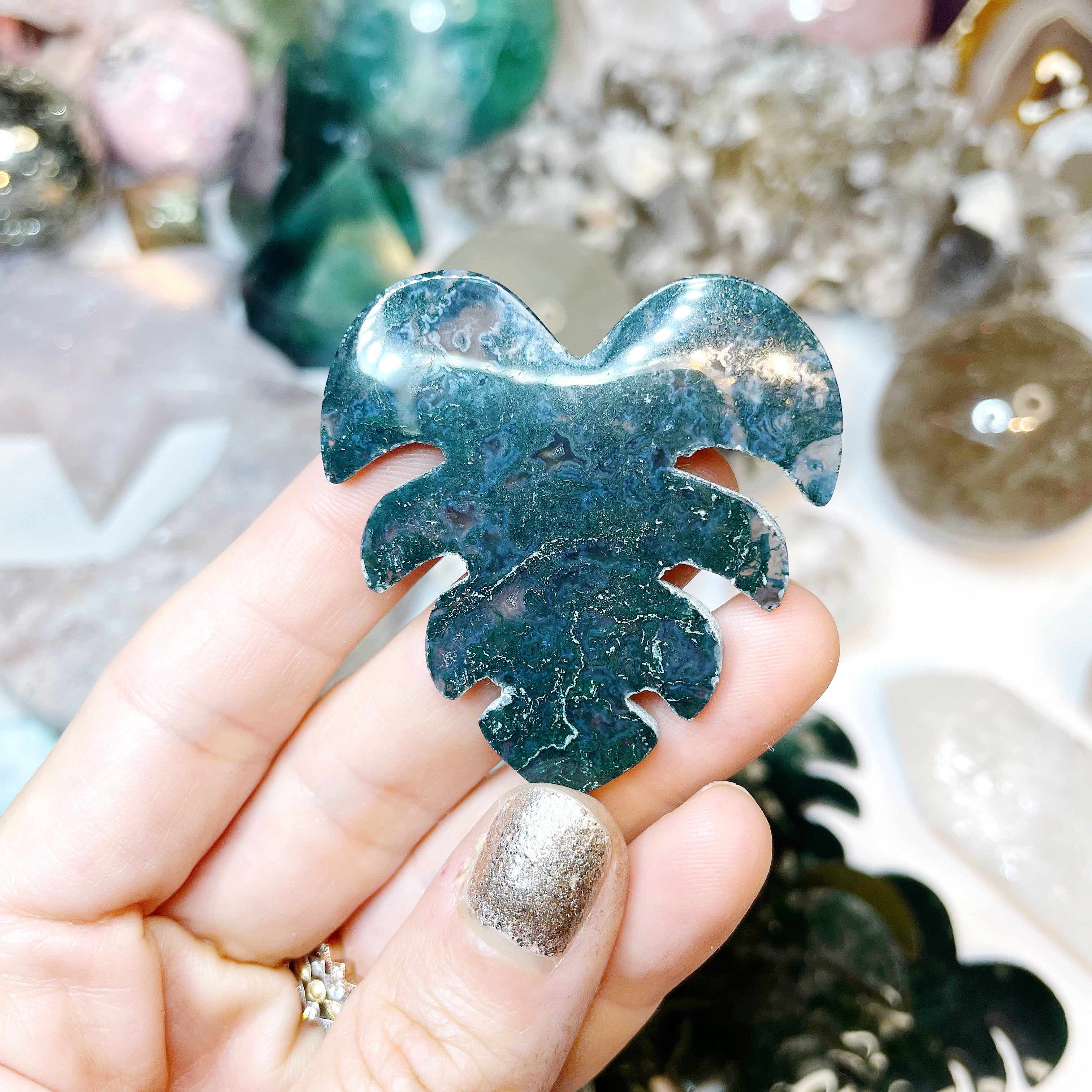 Moss Agate Monstera Leaf - Baltic Mermaid