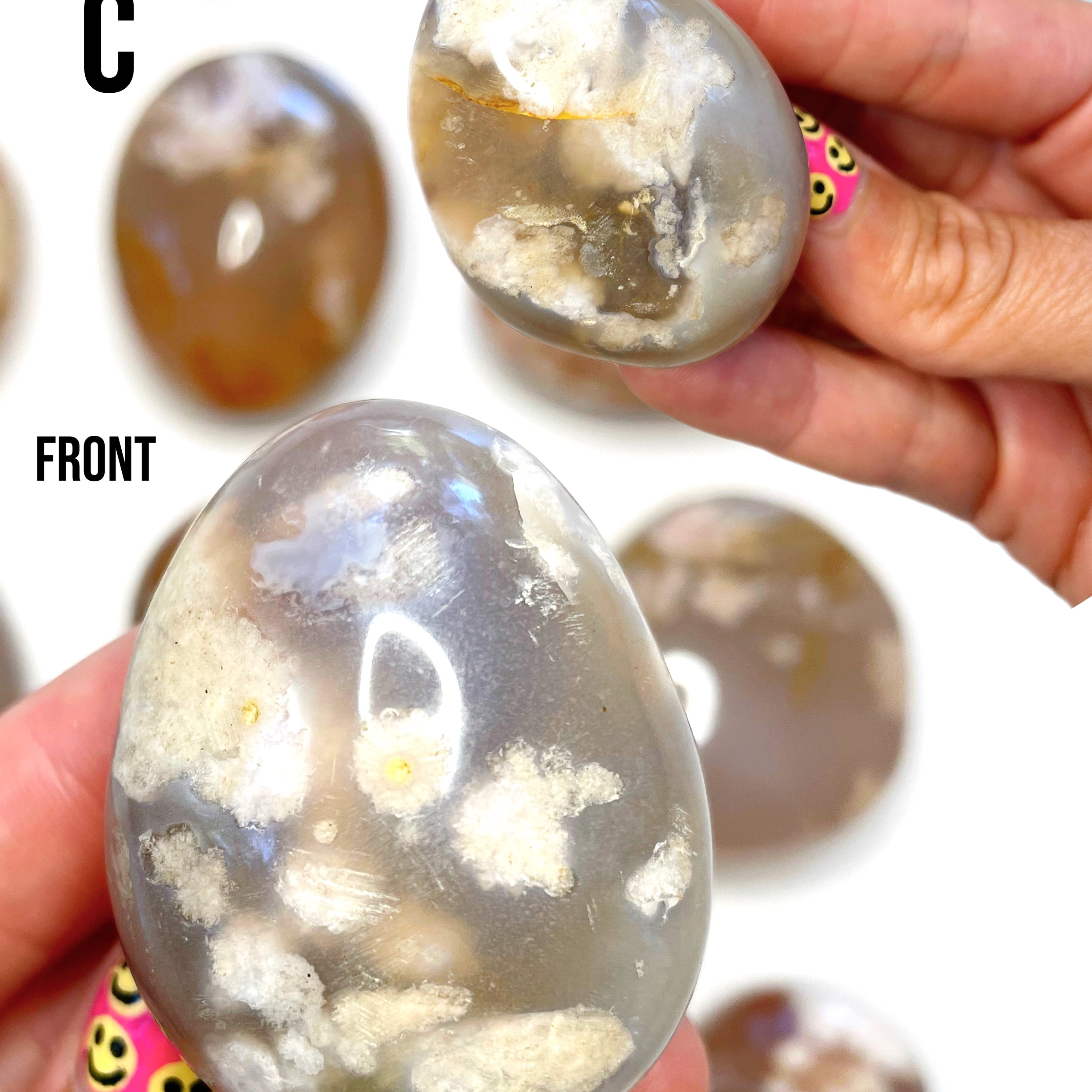 Flower Agate Palm Stones - Baltic Mermaid
