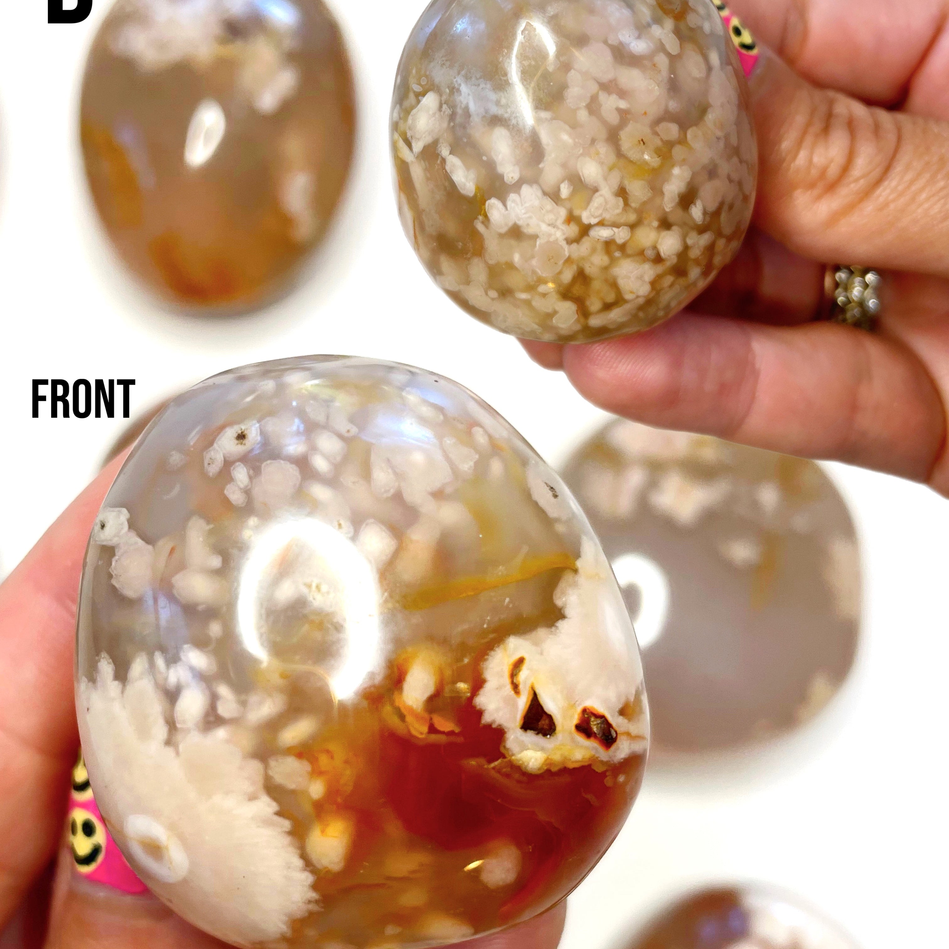 Flower Agate Palm Stones - Baltic Mermaid