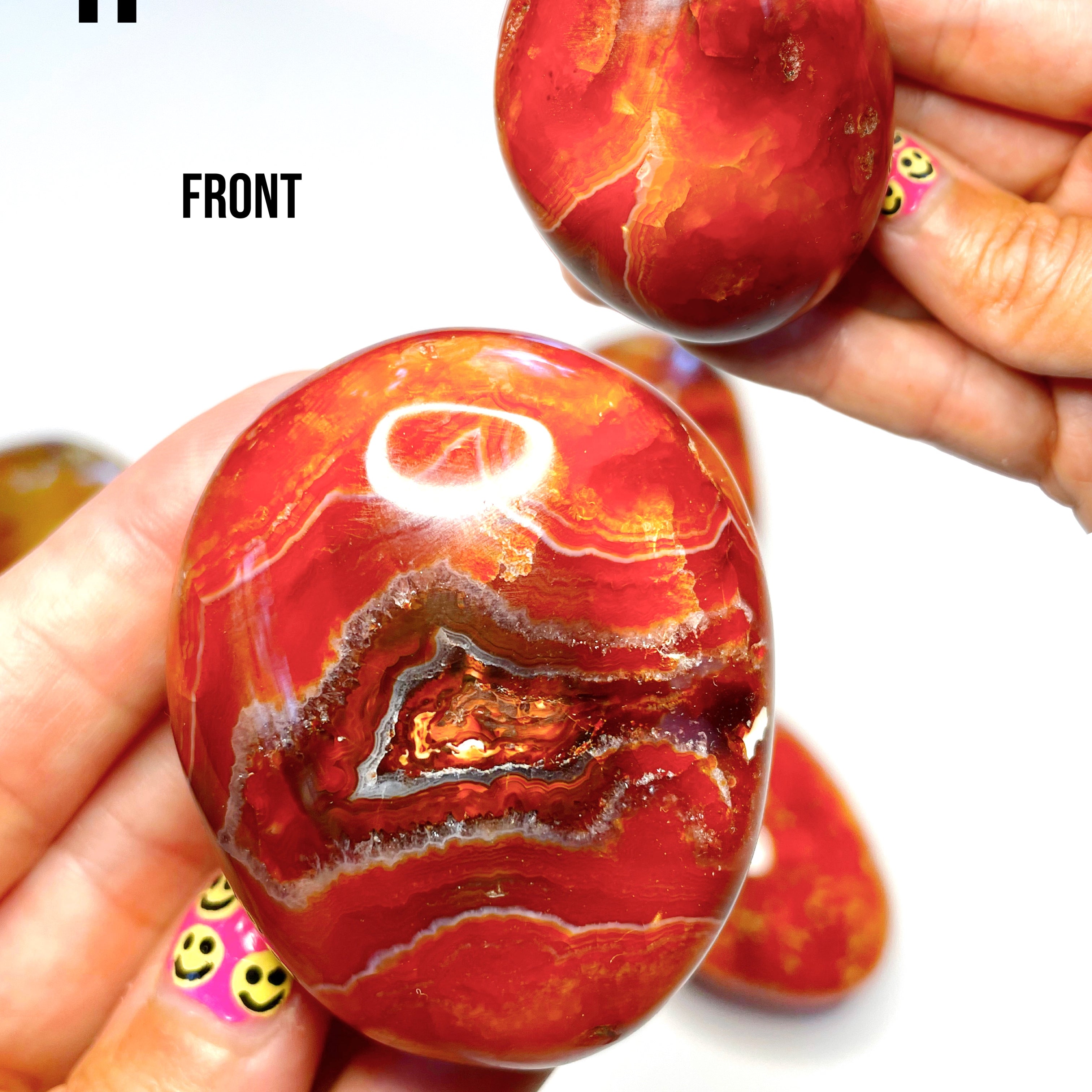 Carnelian Agate Palm Stones - Baltic Mermaid