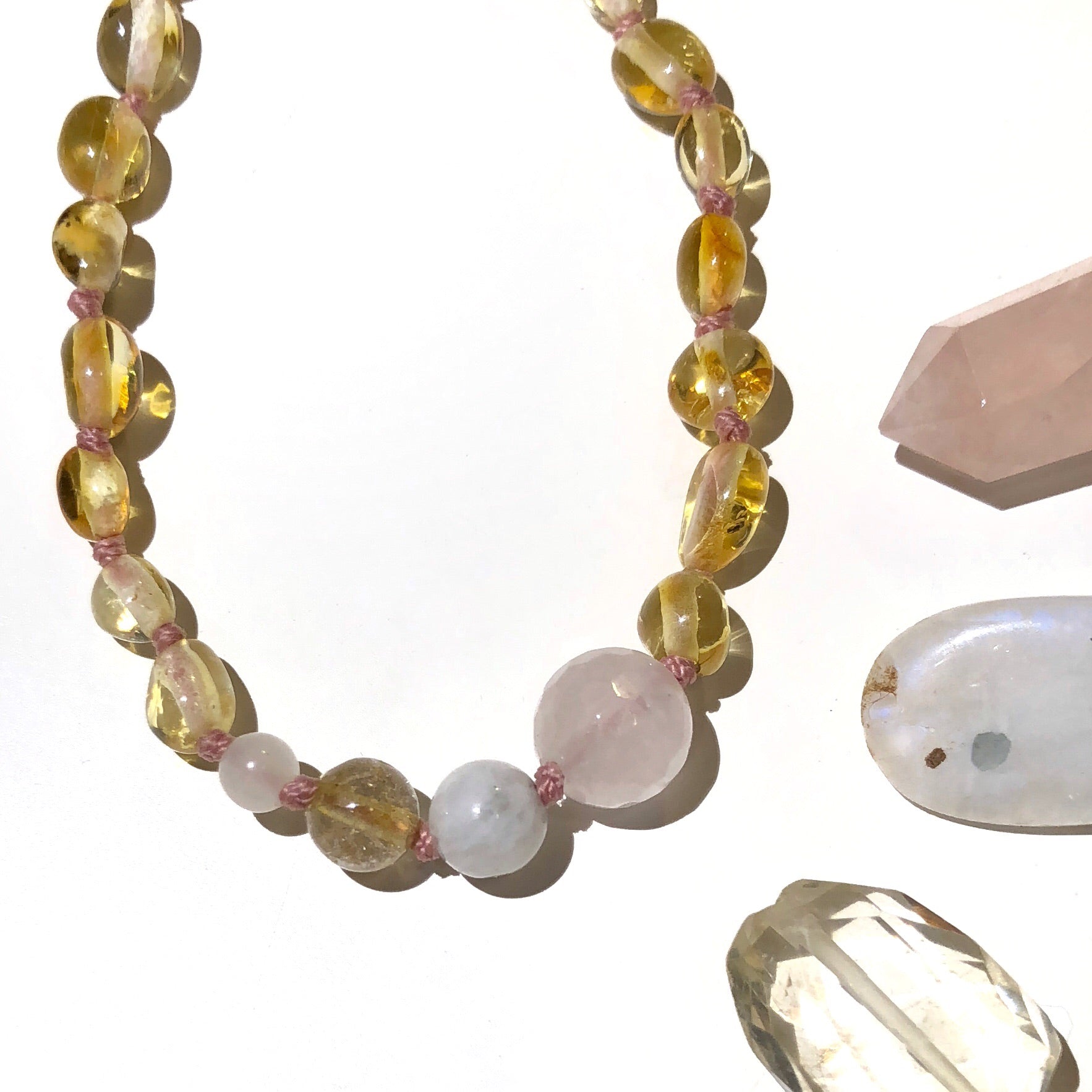 Moon Dust Baltic Amber Bracelet - Pink - Baltic Mermaid