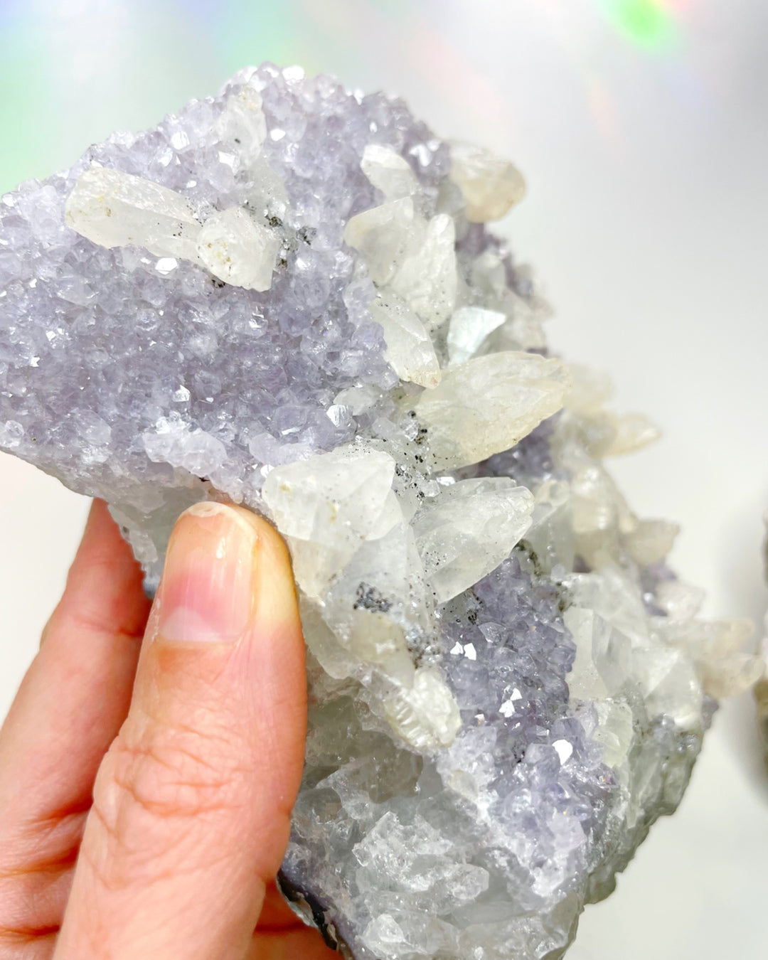 Amethyst Cluster w/ Calcite - Baltic Mermaid