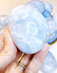 Blue Calcite Palm Stones - Baltic Mermaid