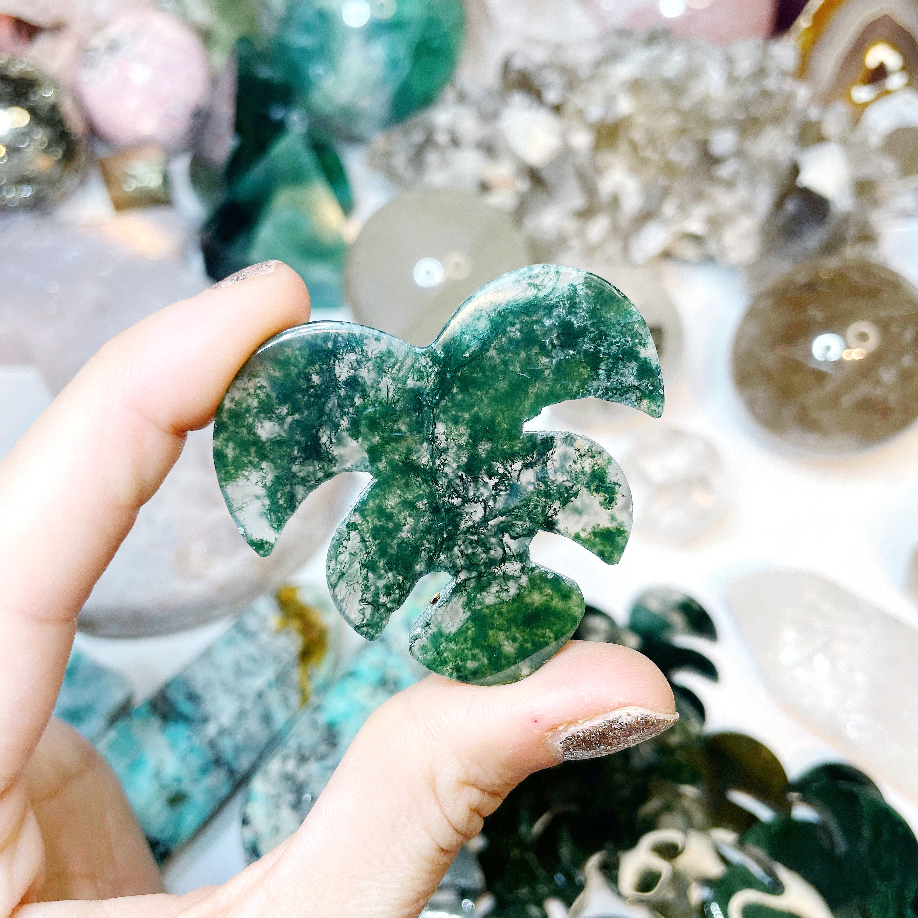 Moss Agate Monstera Leaf - Baltic Mermaid