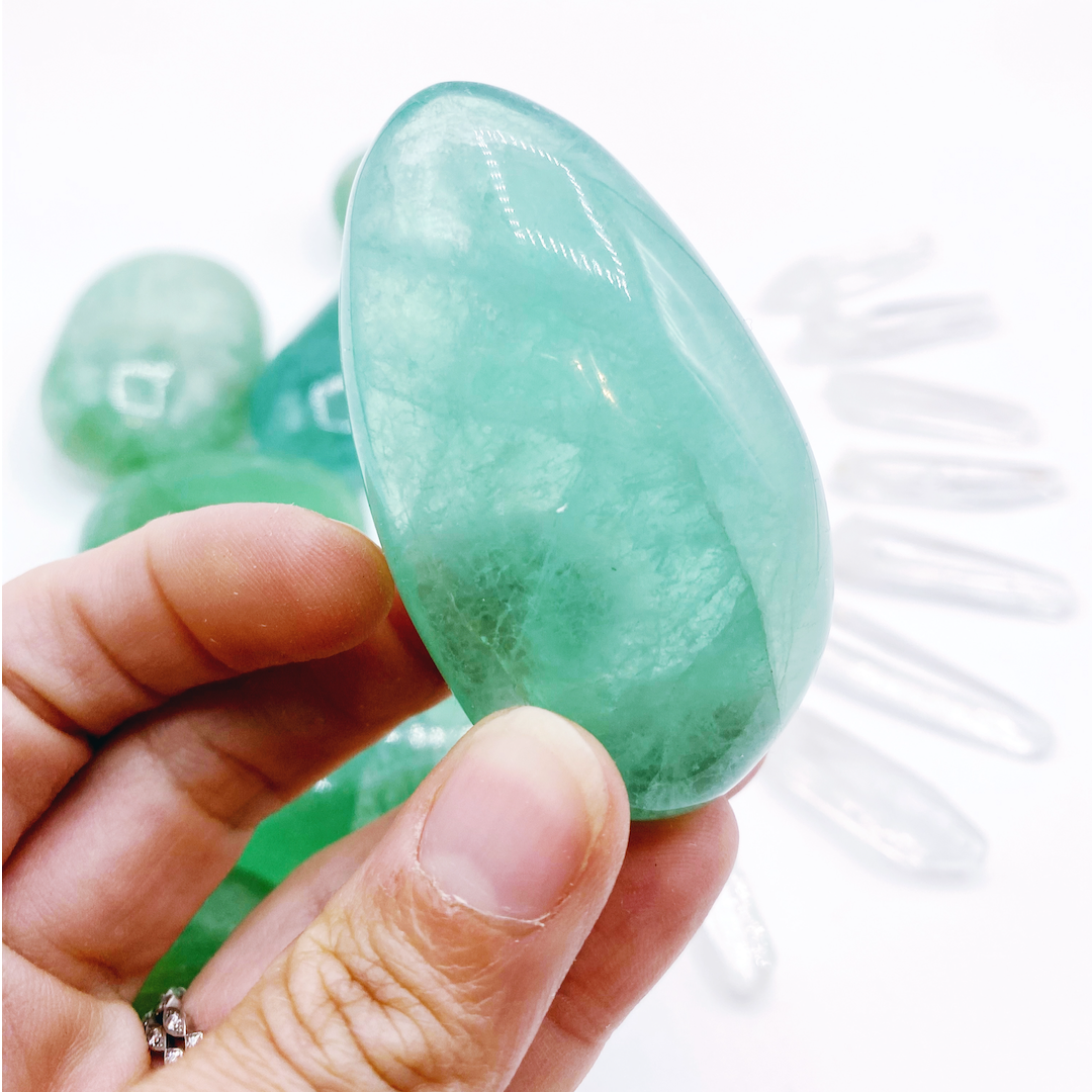 Fluorite Palm Stones - Baltic Mermaid