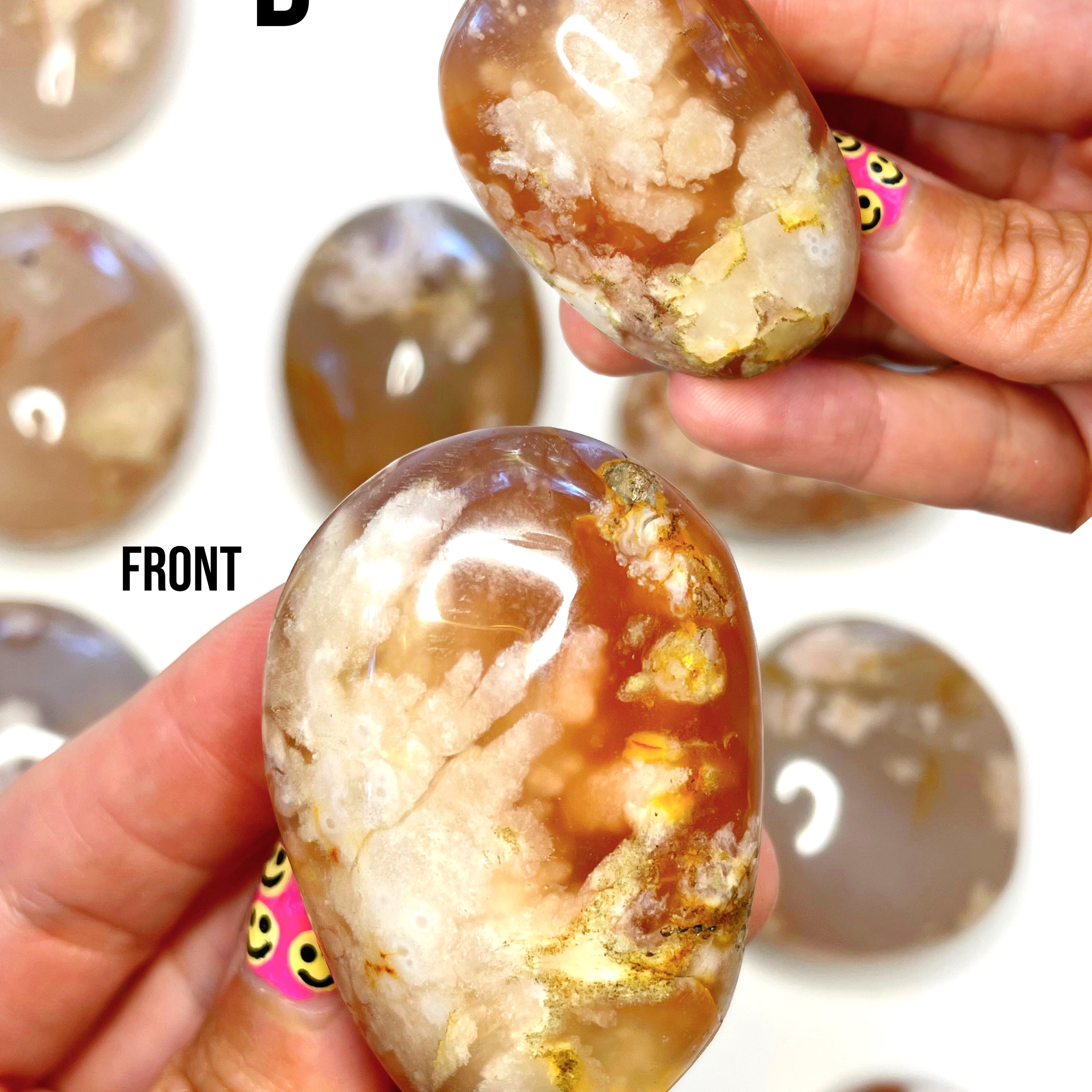 Flower Agate Palm Stones - Baltic Mermaid