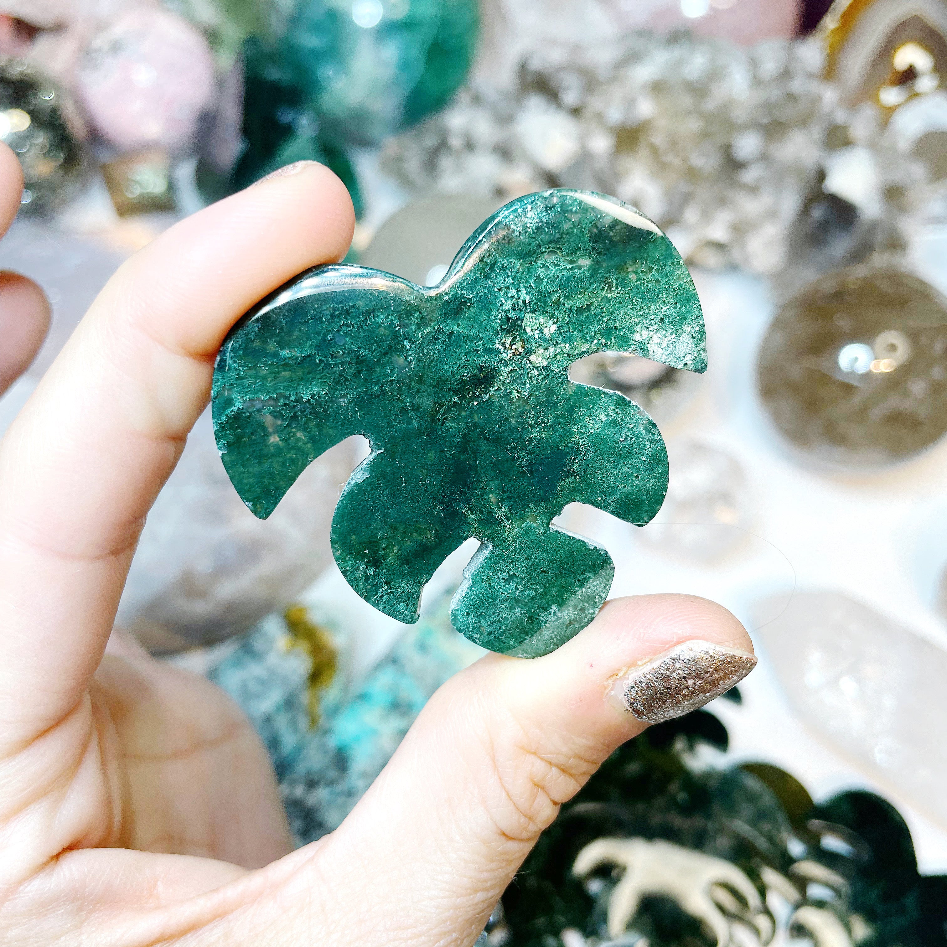 Moss Agate Monstera Leaf - Baltic Mermaid