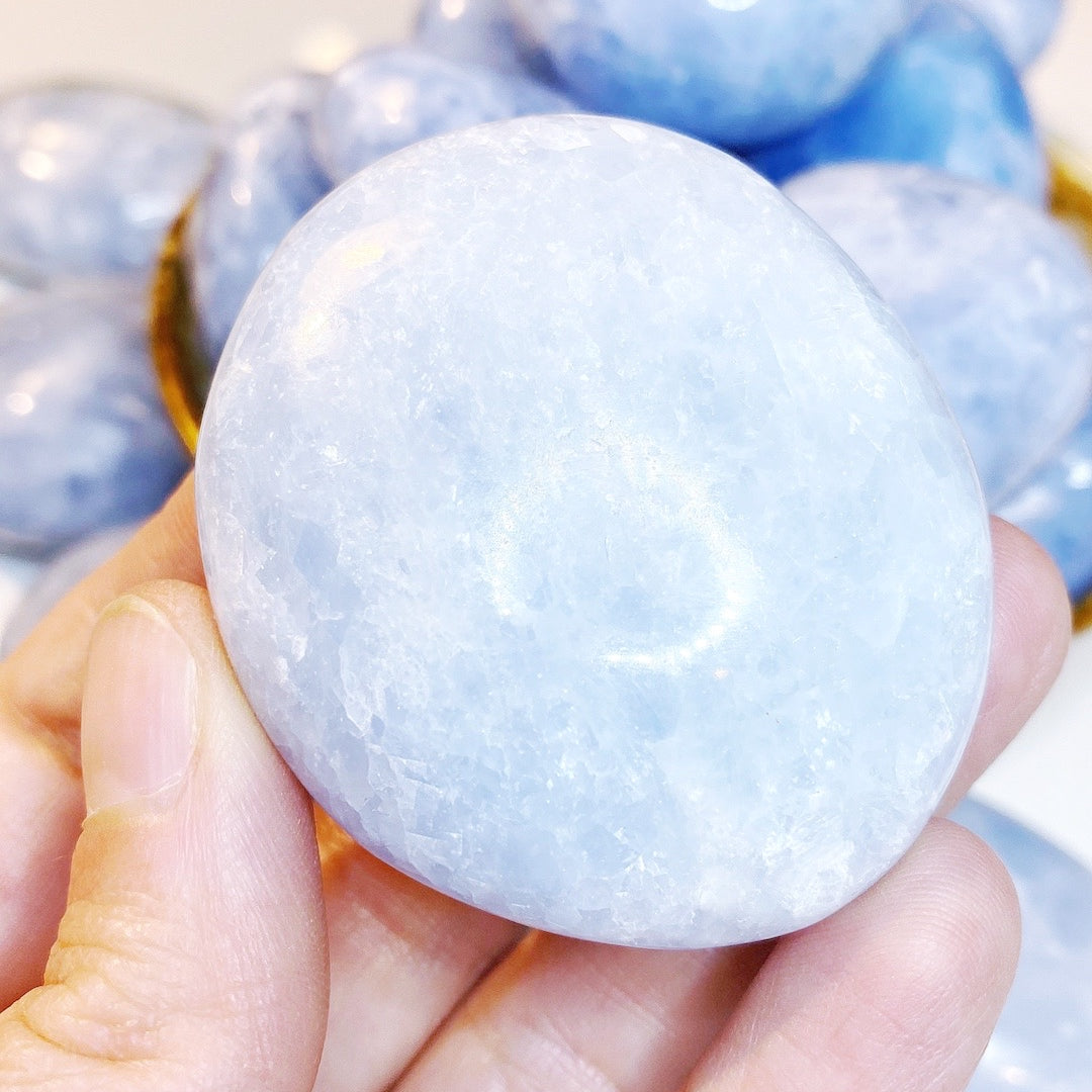 Blue Calcite Palm Stones - Baltic Mermaid