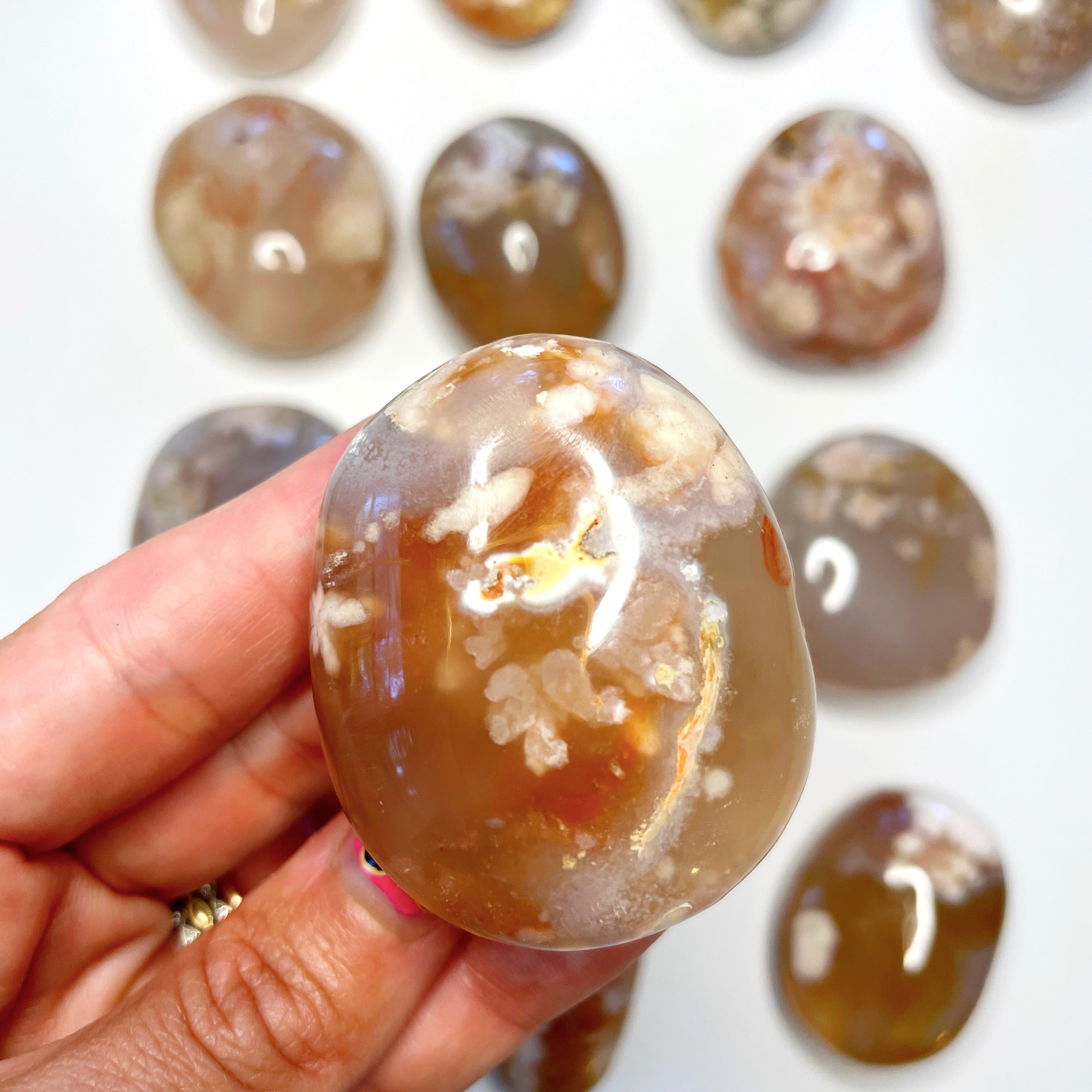Flower Agate Palm Stones - Baltic Mermaid