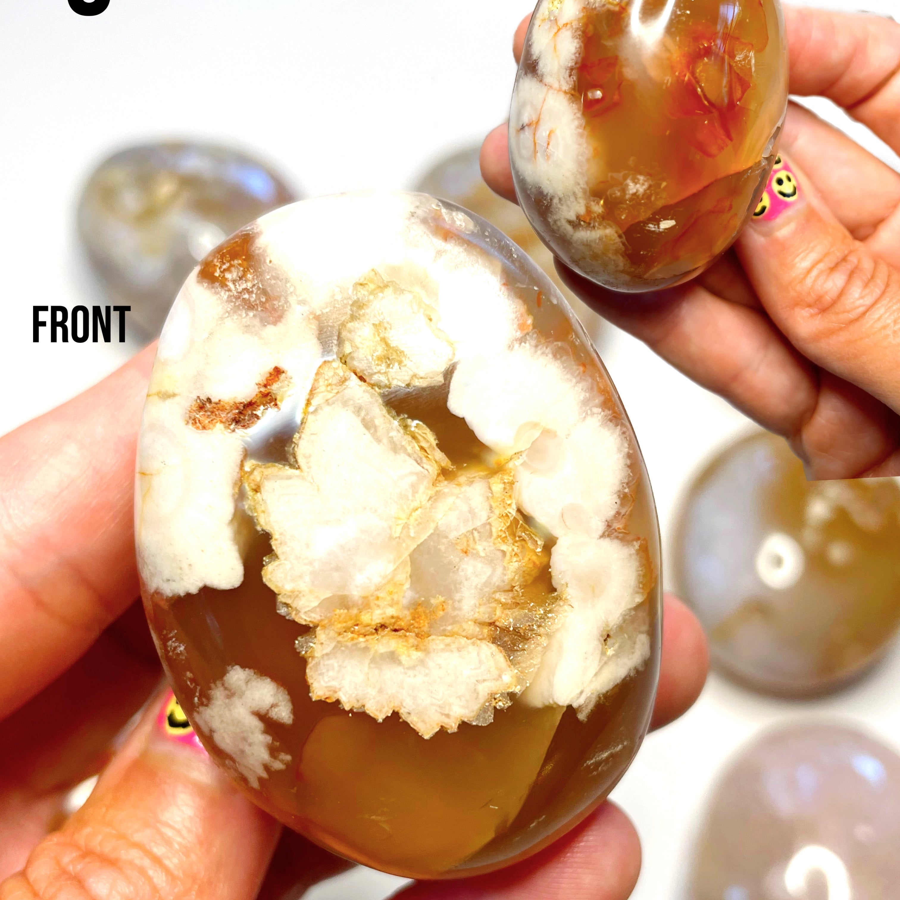 Flower Agate Palm Stones - Baltic Mermaid