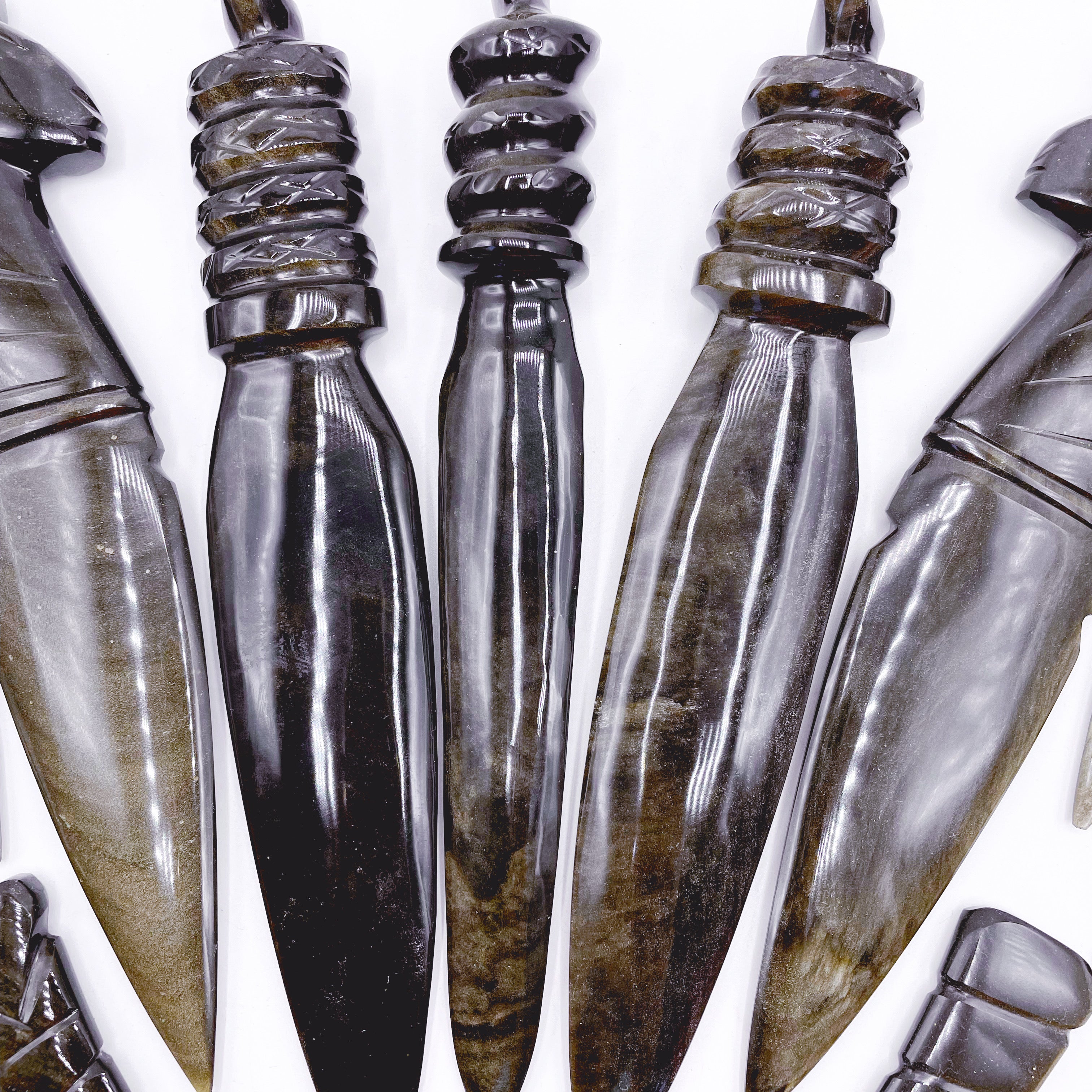 Gold Sheen Obsidian Serpent Dagger - Baltic Mermaid