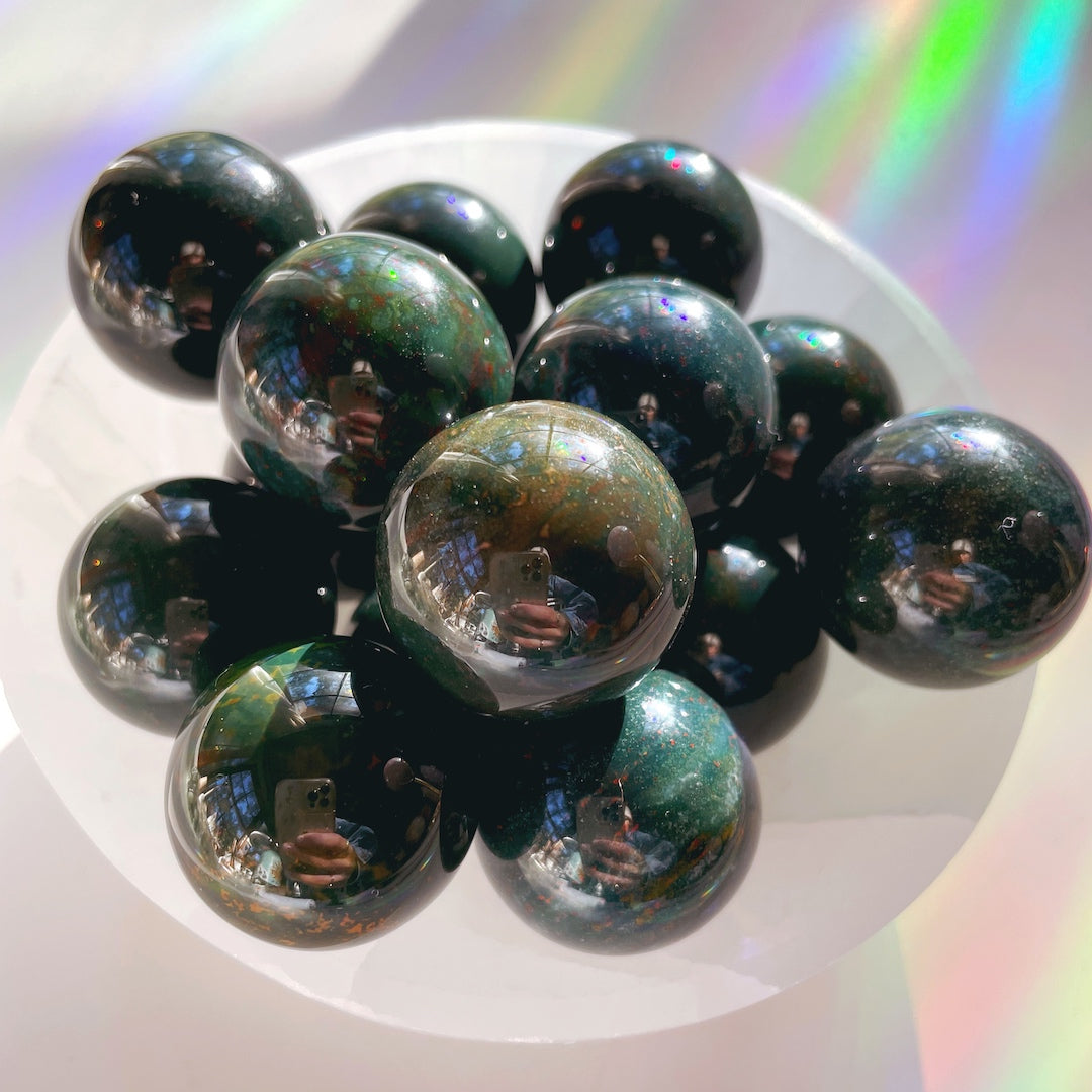 Bloodstone Lil Spheres - Baltic Mermaid