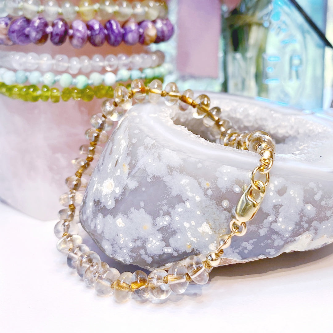 Lemon Smoky Quartz Candy Bracelet - Baltic Mermaid