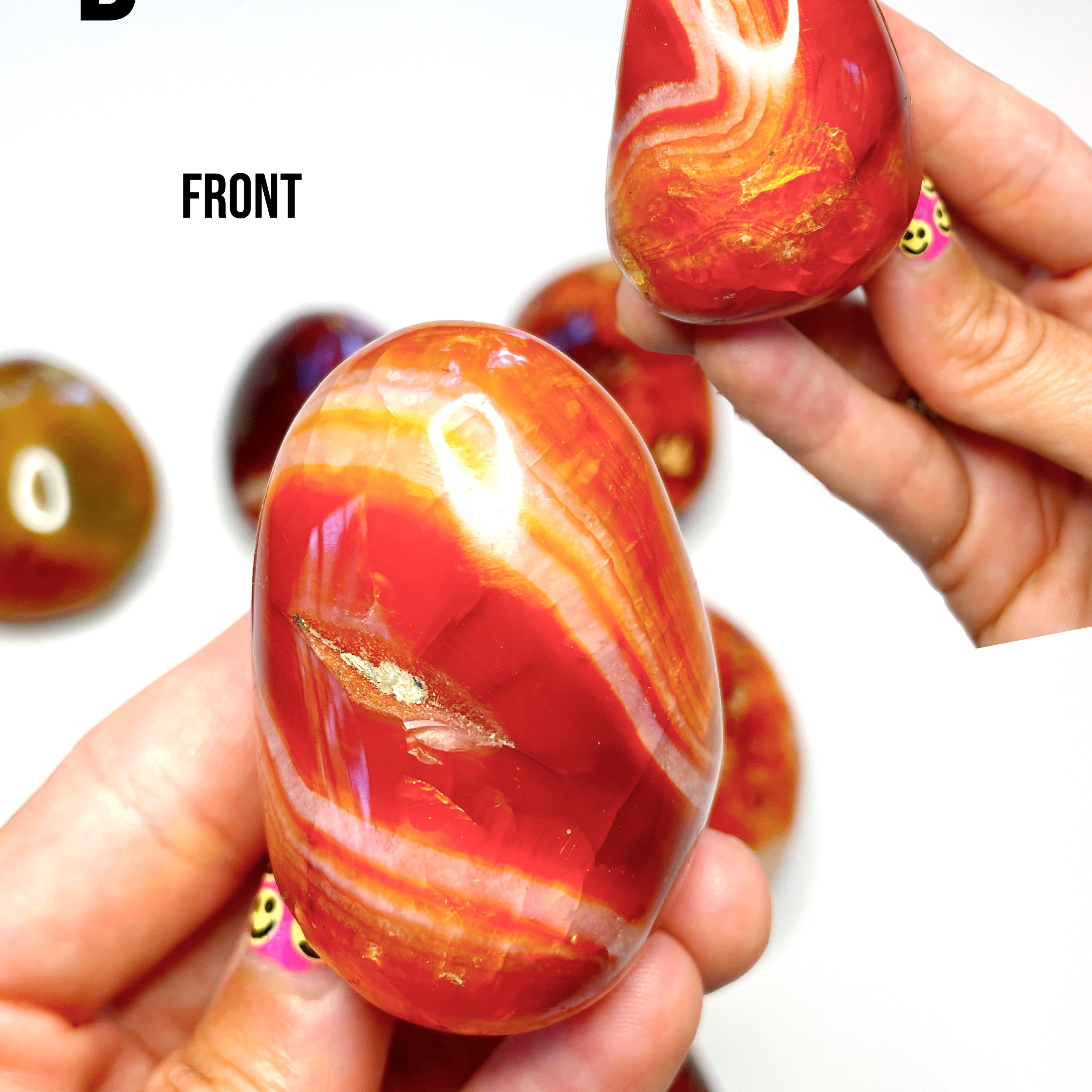 Carnelian Agate Palm Stones - Baltic Mermaid