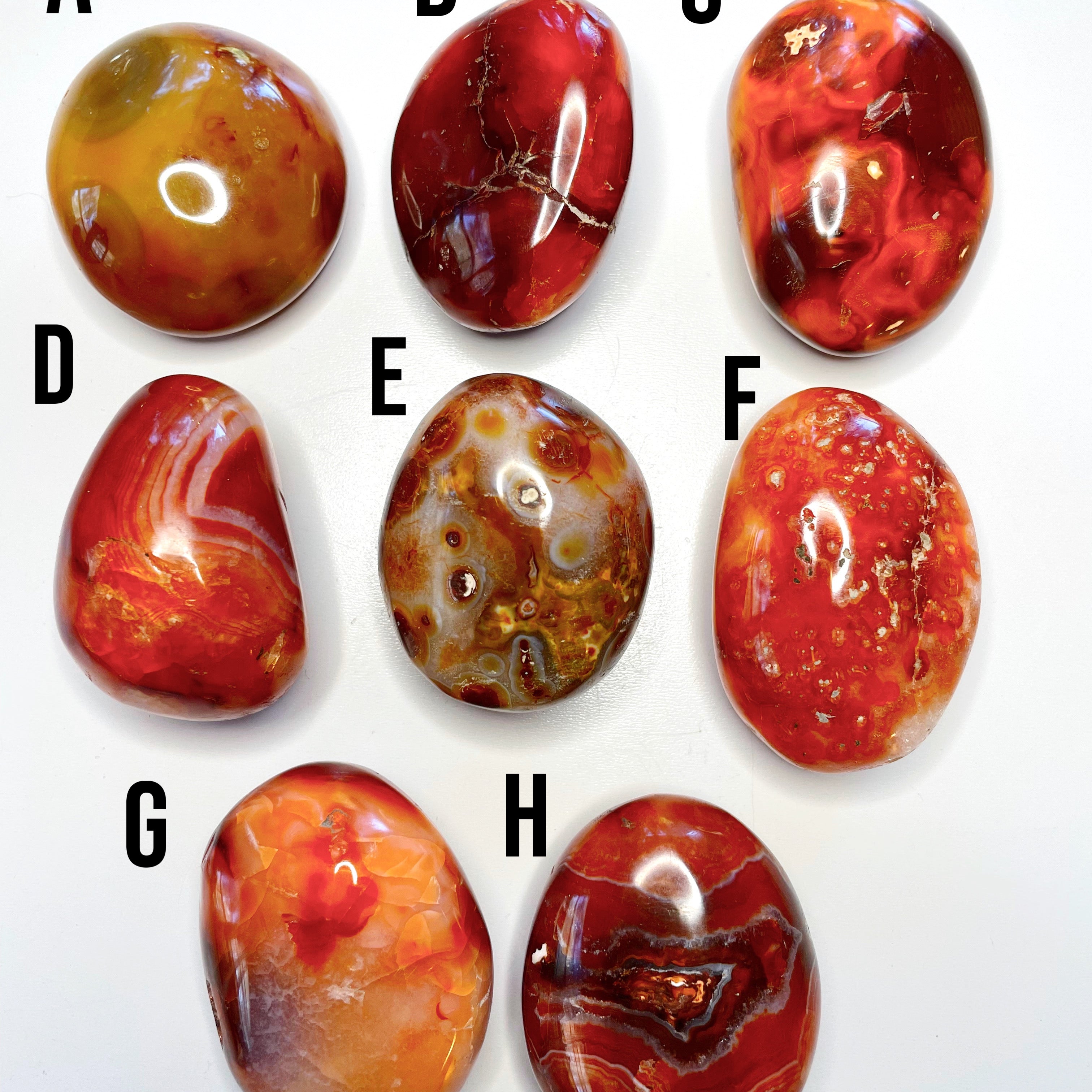 Carnelian Agate Palm Stones - Baltic Mermaid