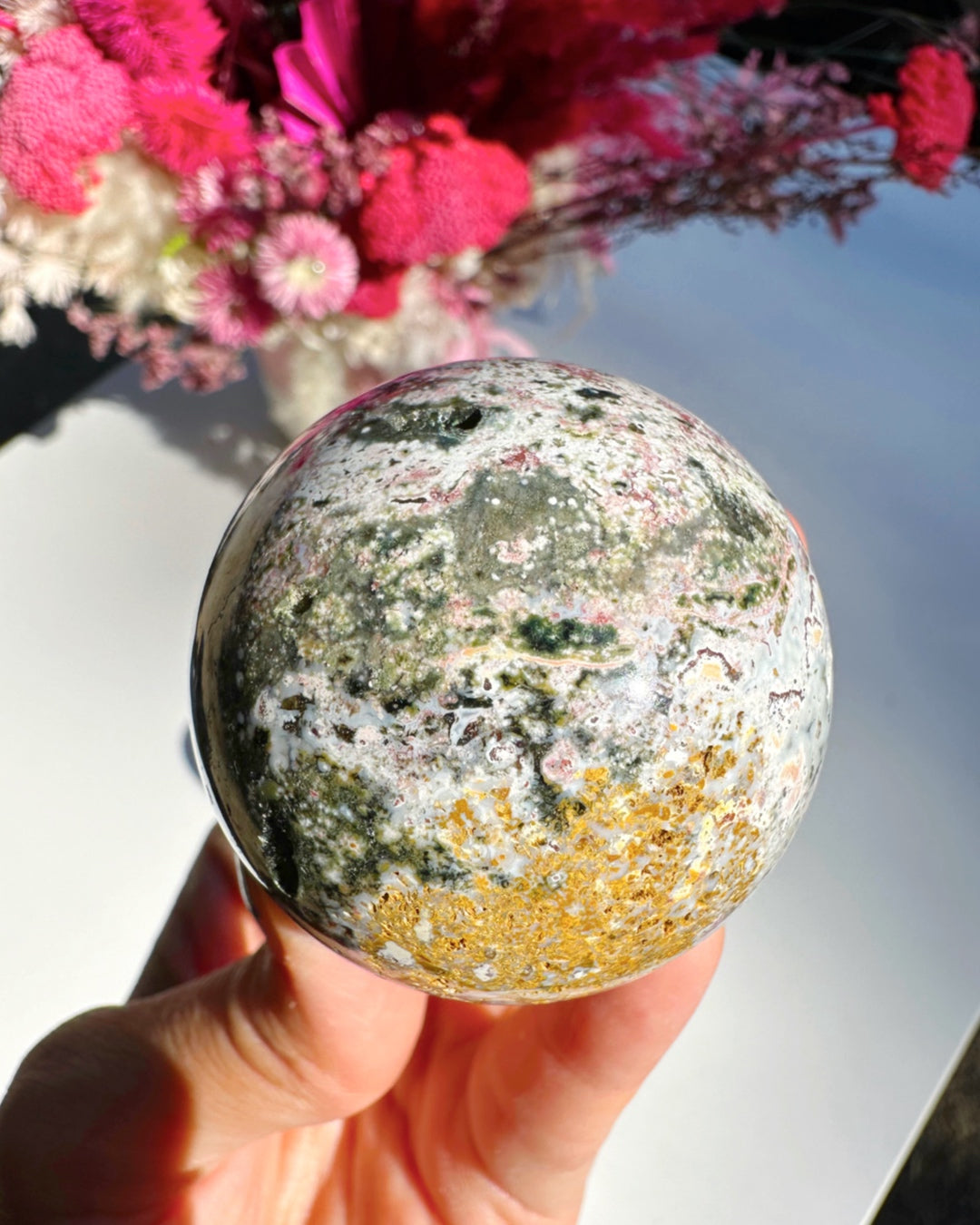 Ocean Jasper Sphere - Baltic Mermaid