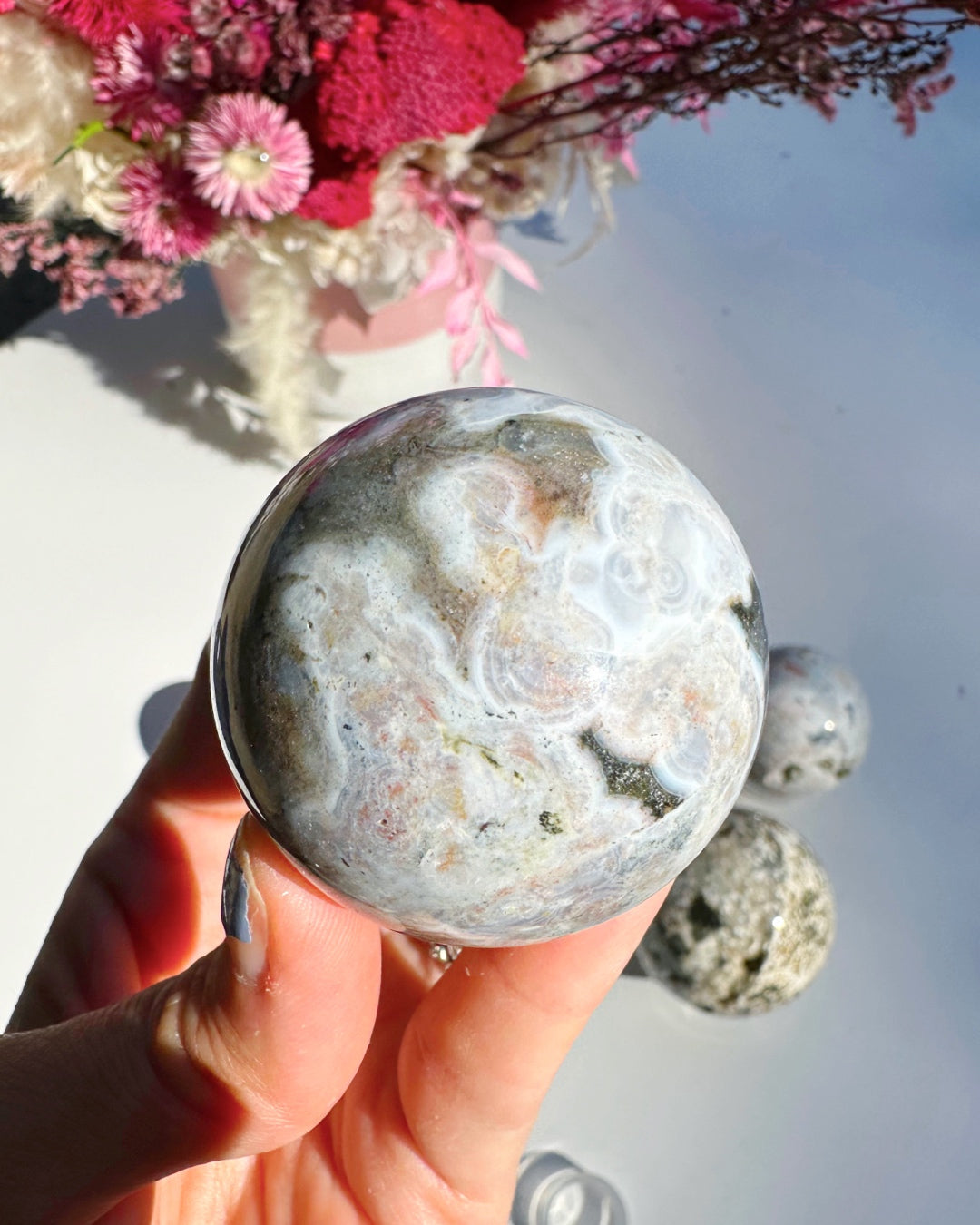 Ocean Jasper Sphere - Baltic Mermaid