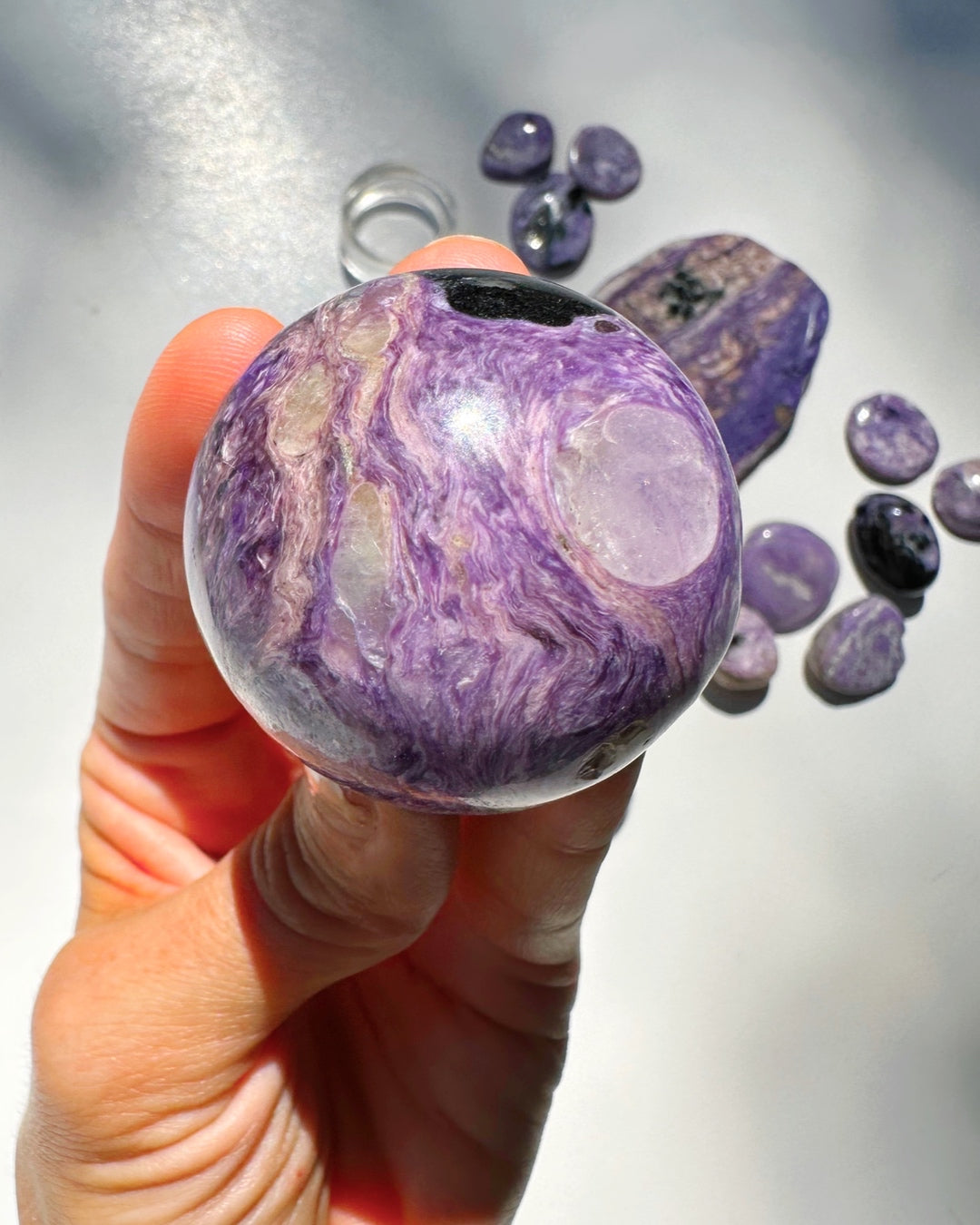 Charoite Sphere - Baltic Mermaid