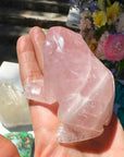 Hand Carved Rose Quartz Frog