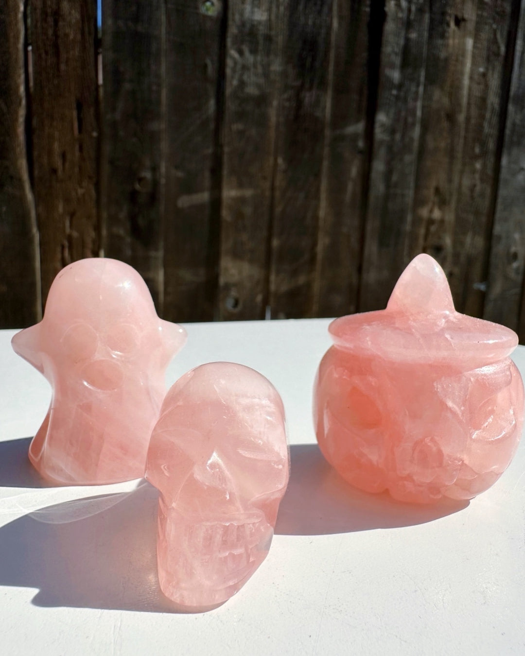 Rose Quartz Jack-O-Lantern - Baltic Mermaid