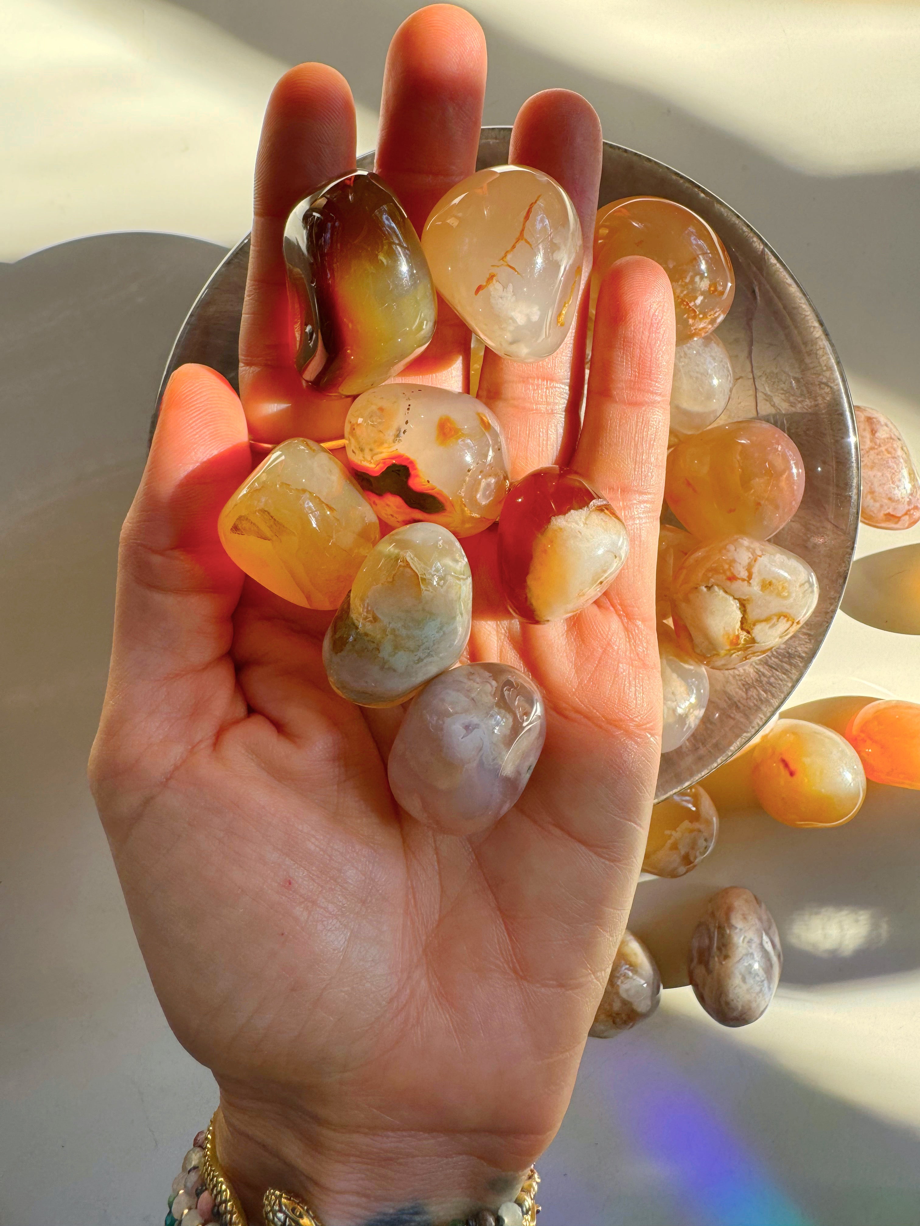 Flower Agate Tumbled Stones - Baltic Mermaid