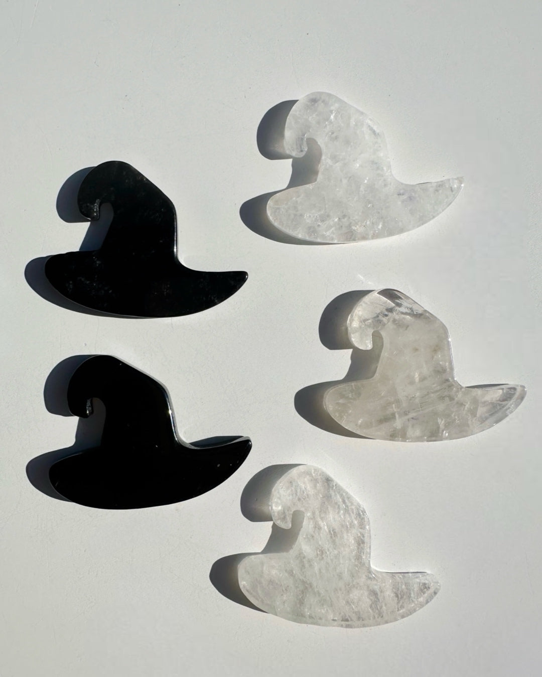 Clear Quartz & Black Obsidian Witch Hats - Baltic Mermaid