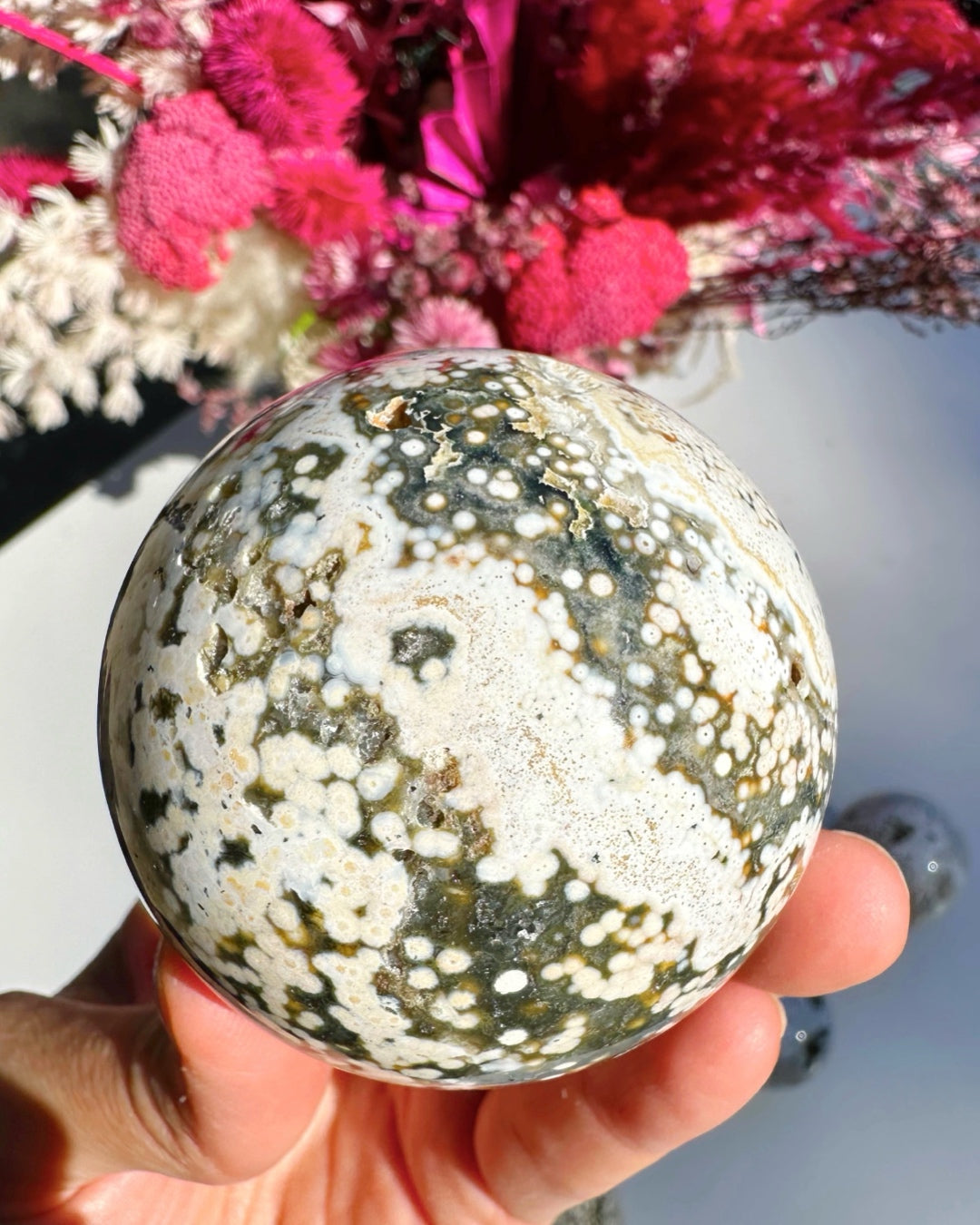 Ocean Jasper Sphere - Baltic Mermaid