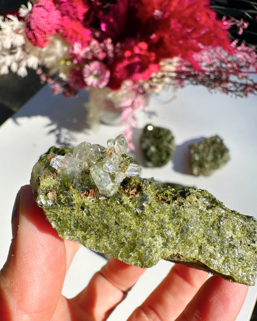 Epidote Quartz Cluster - Baltic Mermaid