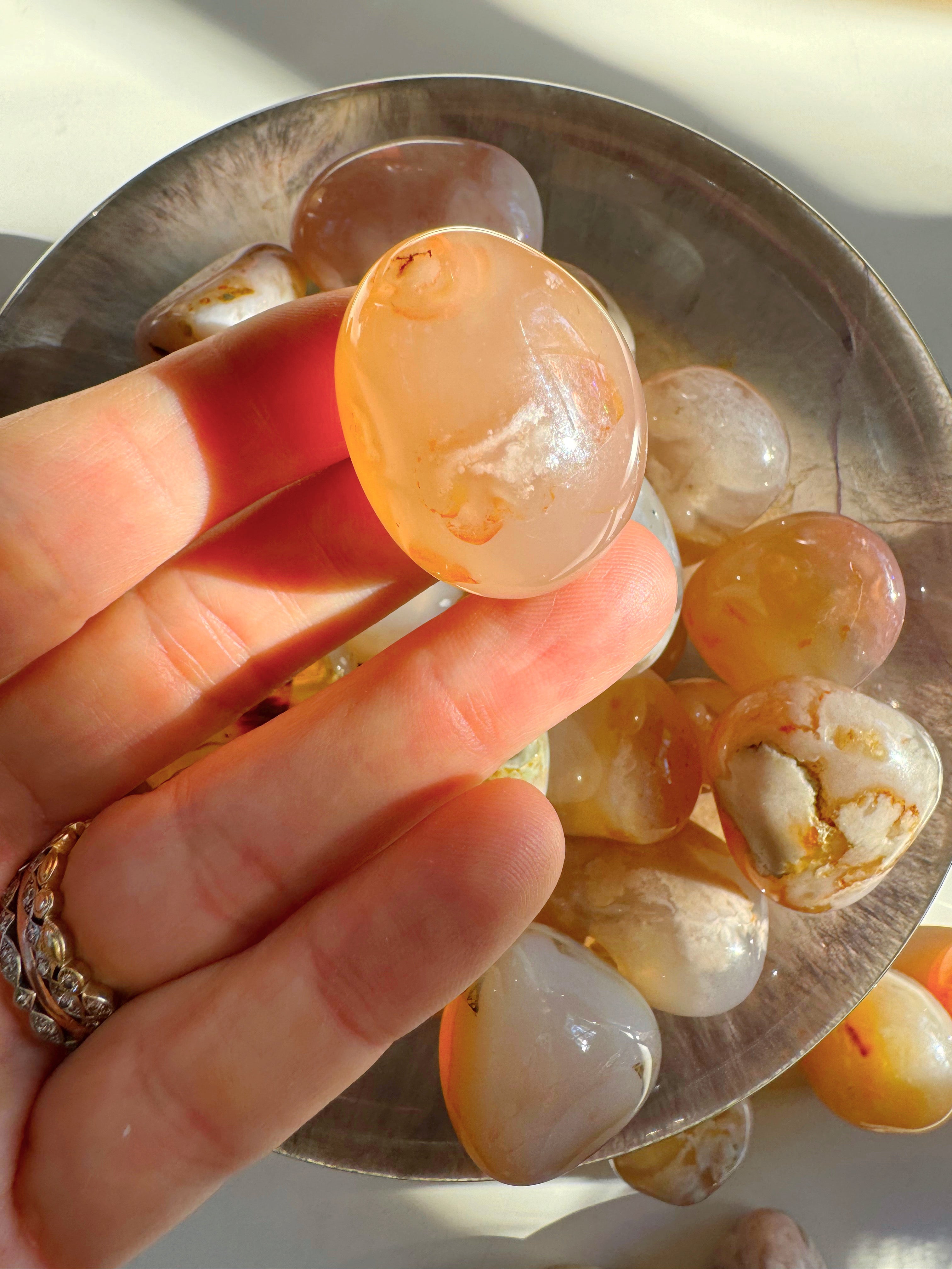Flower Agate Tumbled Stones - Baltic Mermaid