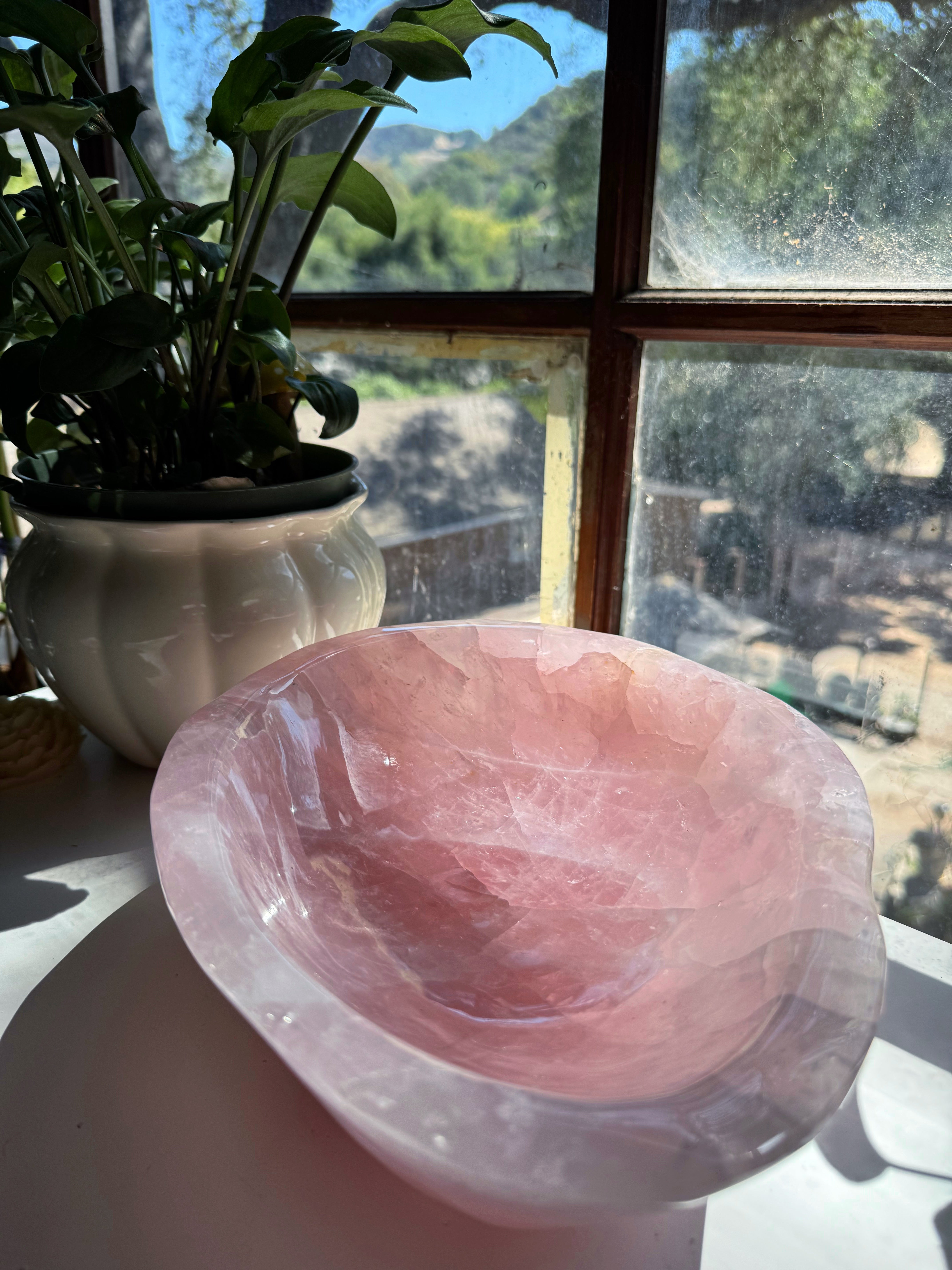 Large Rose Quartz Bowl Baltic Mermaid