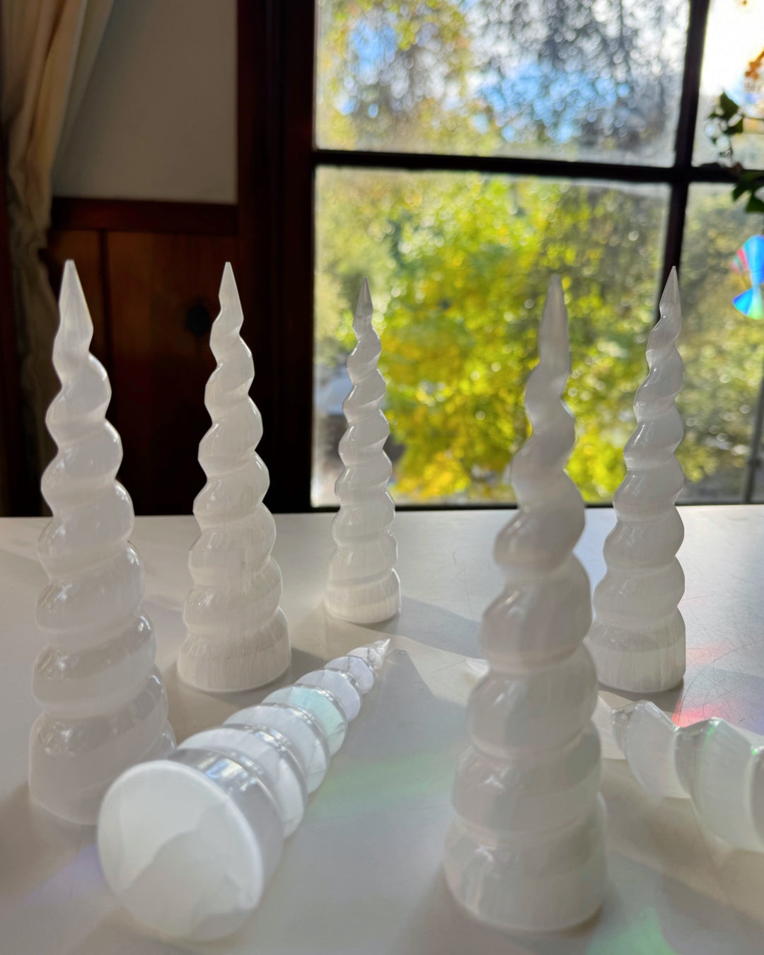 Selenite Spiral - Tall - Baltic Mermaid