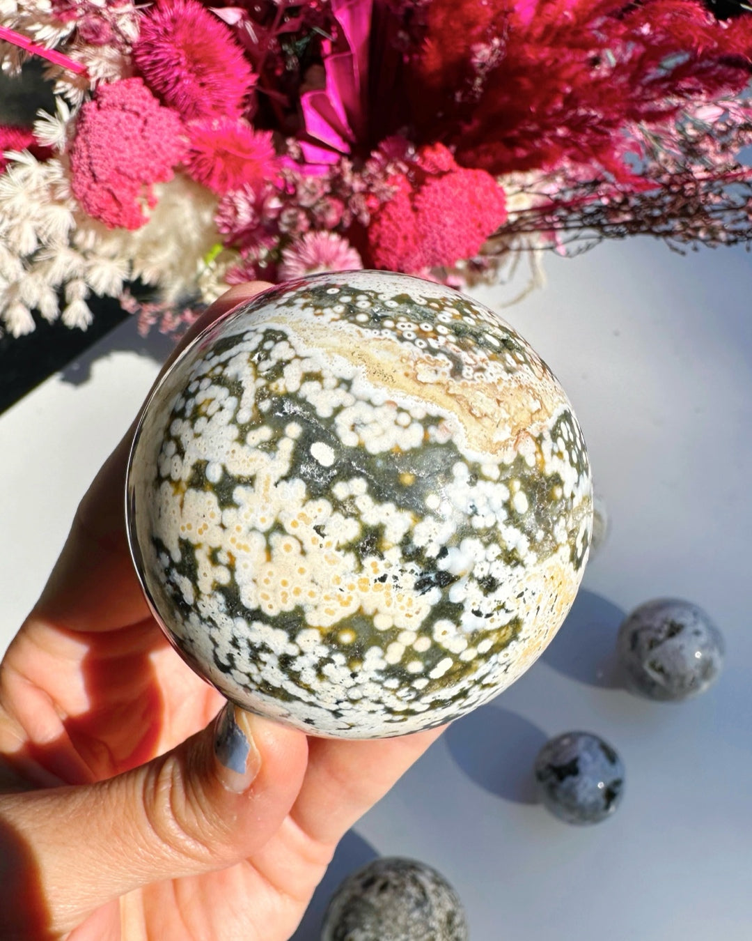 Ocean Jasper Sphere - Baltic Mermaid