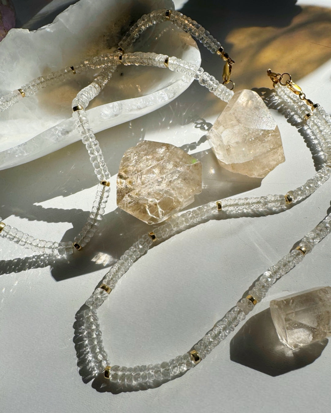 “Rihanna” - White Topaz Gemstone Candy Necklace - Baltic Mermaid