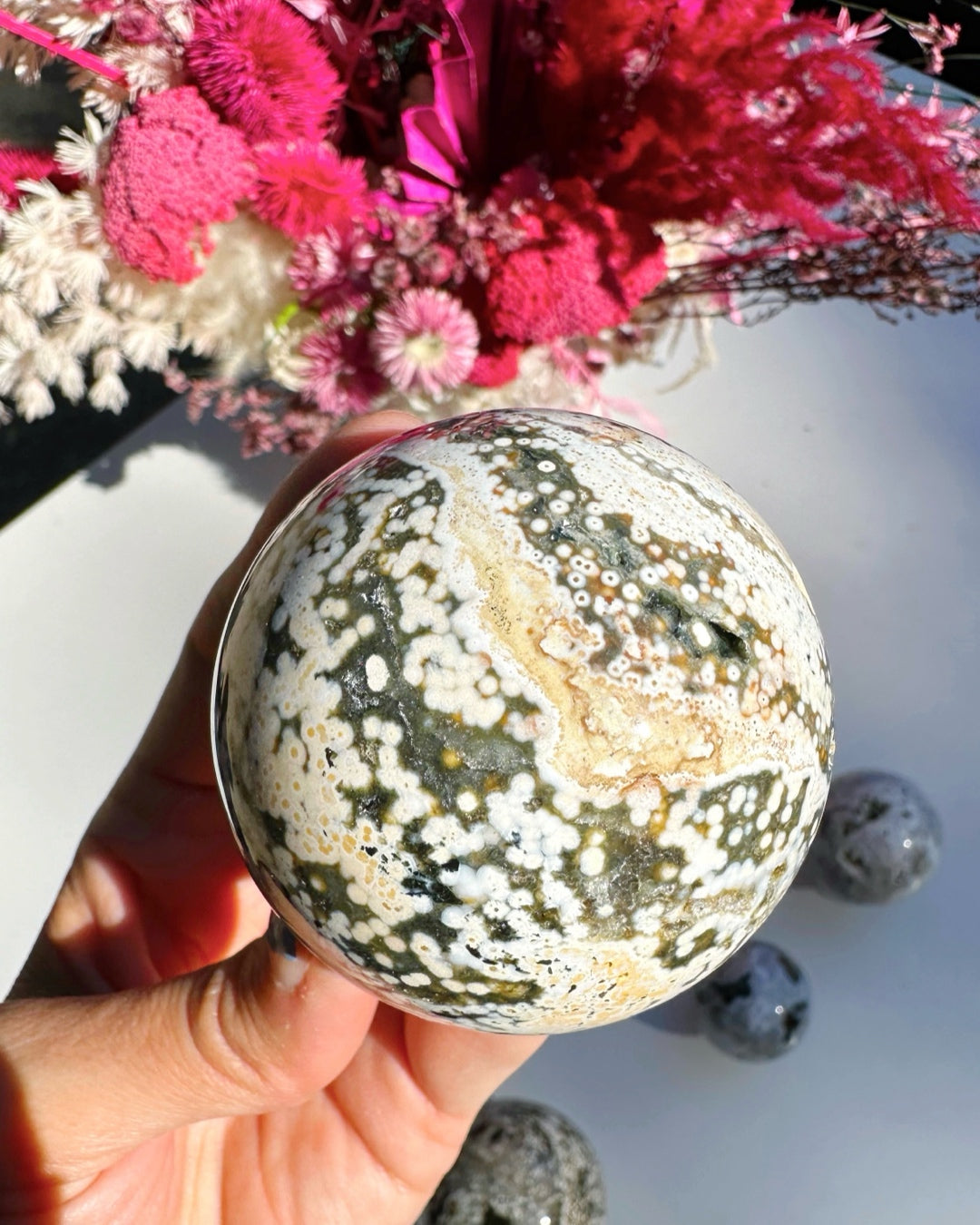 Ocean Jasper Sphere - Baltic Mermaid