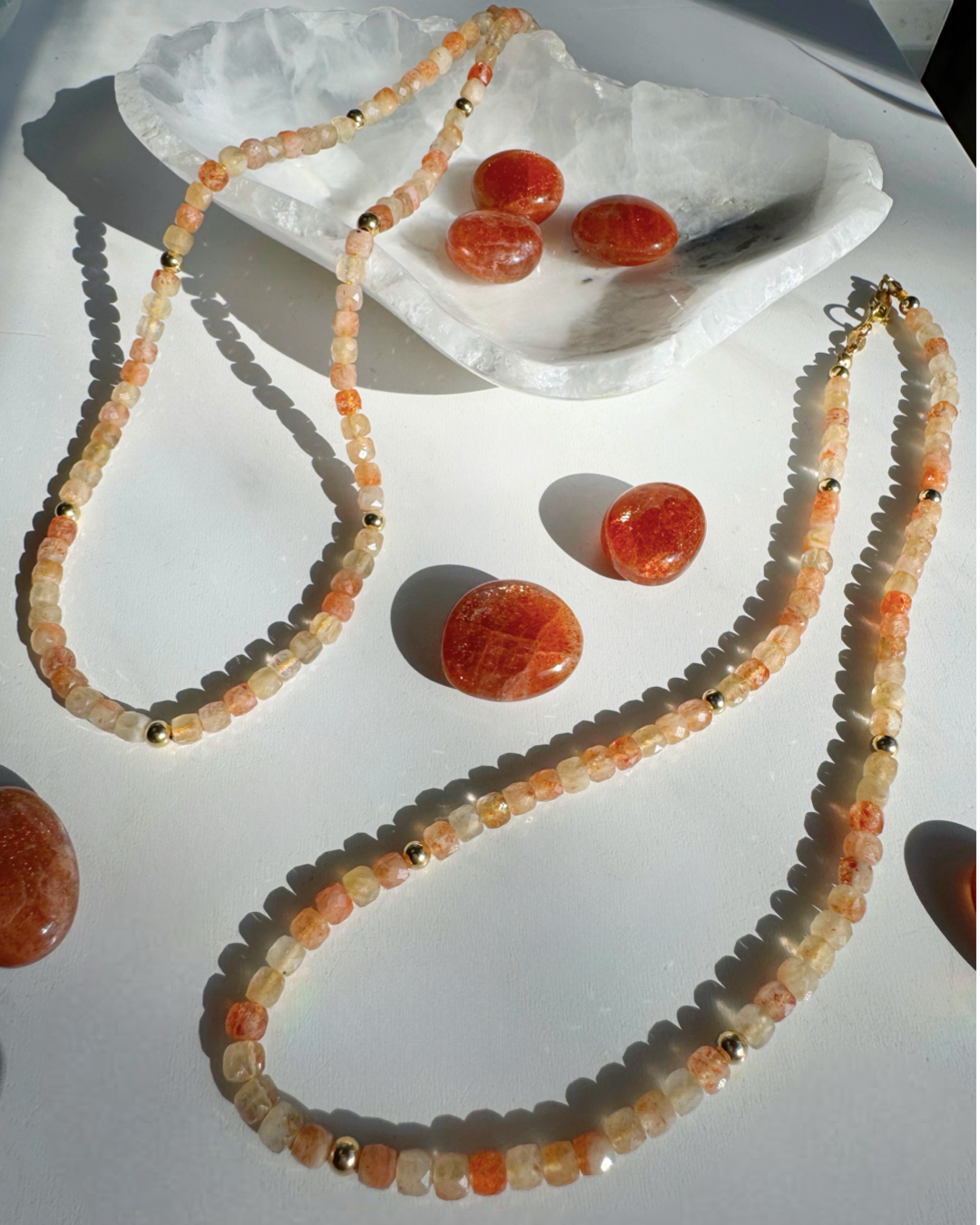 “Dawn” - Sunstone Gemstone Candy Necklace - Baltic Mermaid