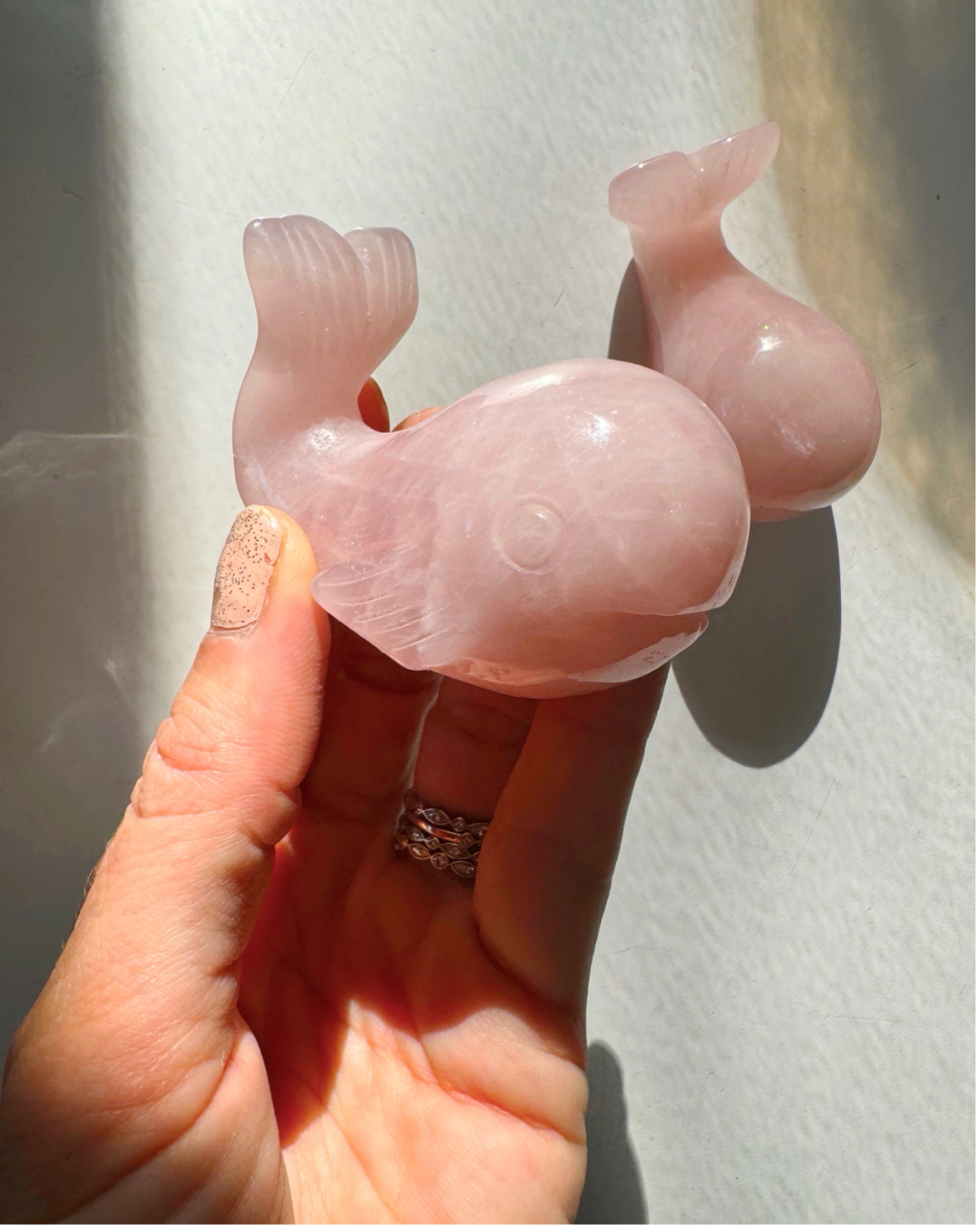 Rose Quartz Whales - Baltic Mermaid