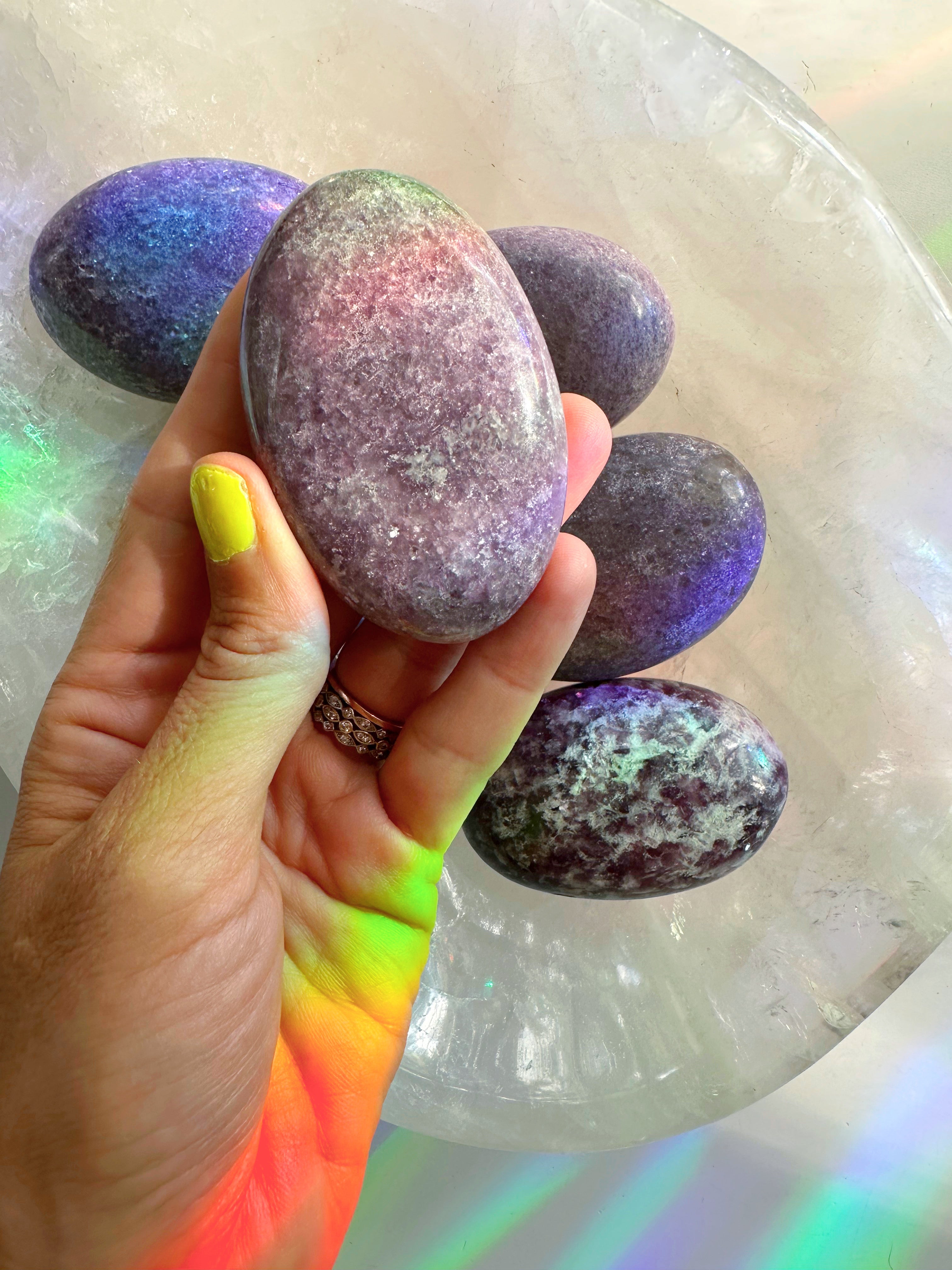 Lepidolite Palm Stones - Baltic Mermaid