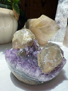 Amethyst Cluster w/ Calcite & Goethite from Uruguay Baltic Mermaid