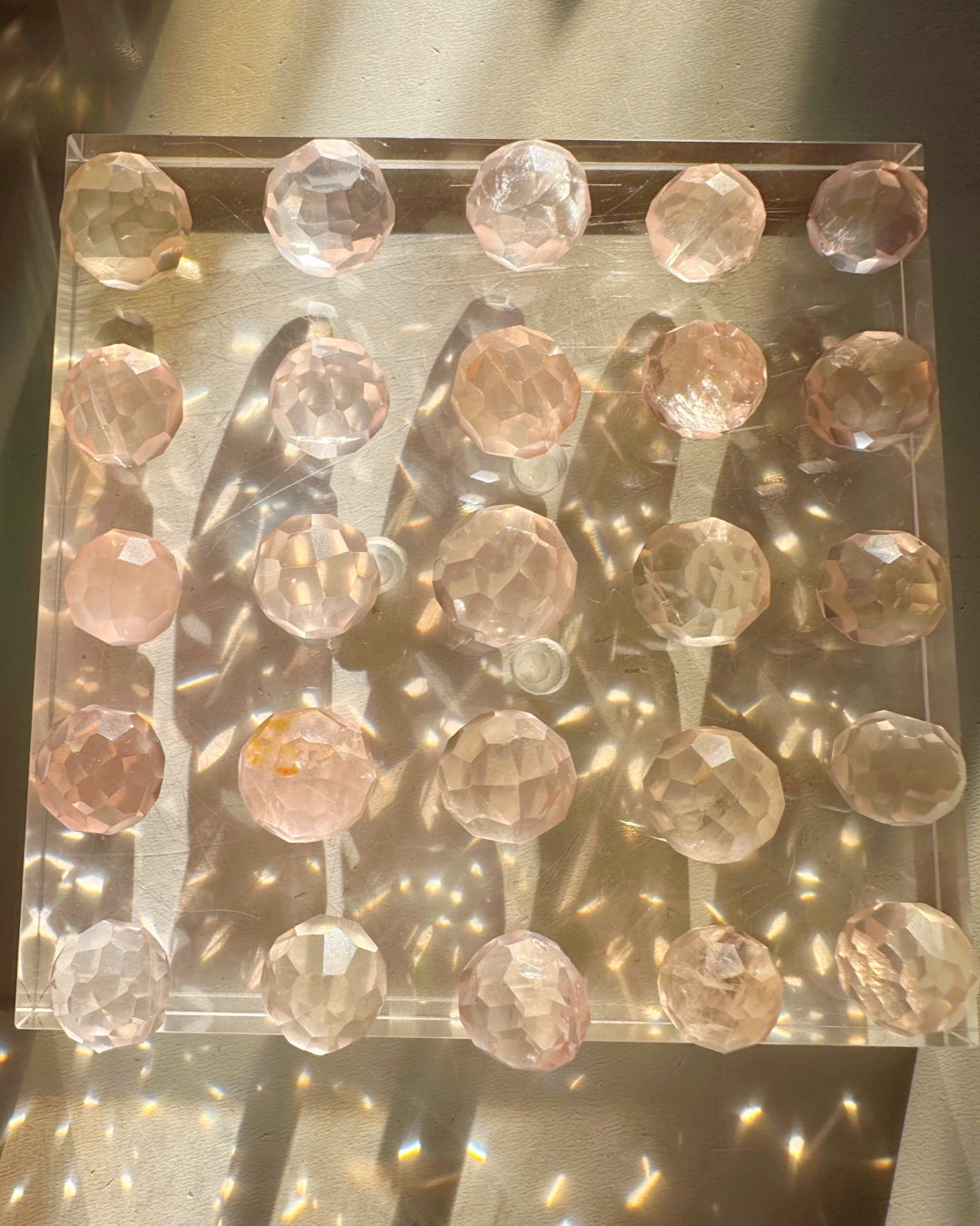 Mini Faceted Rose Quartz Sphere - Baltic Mermaid