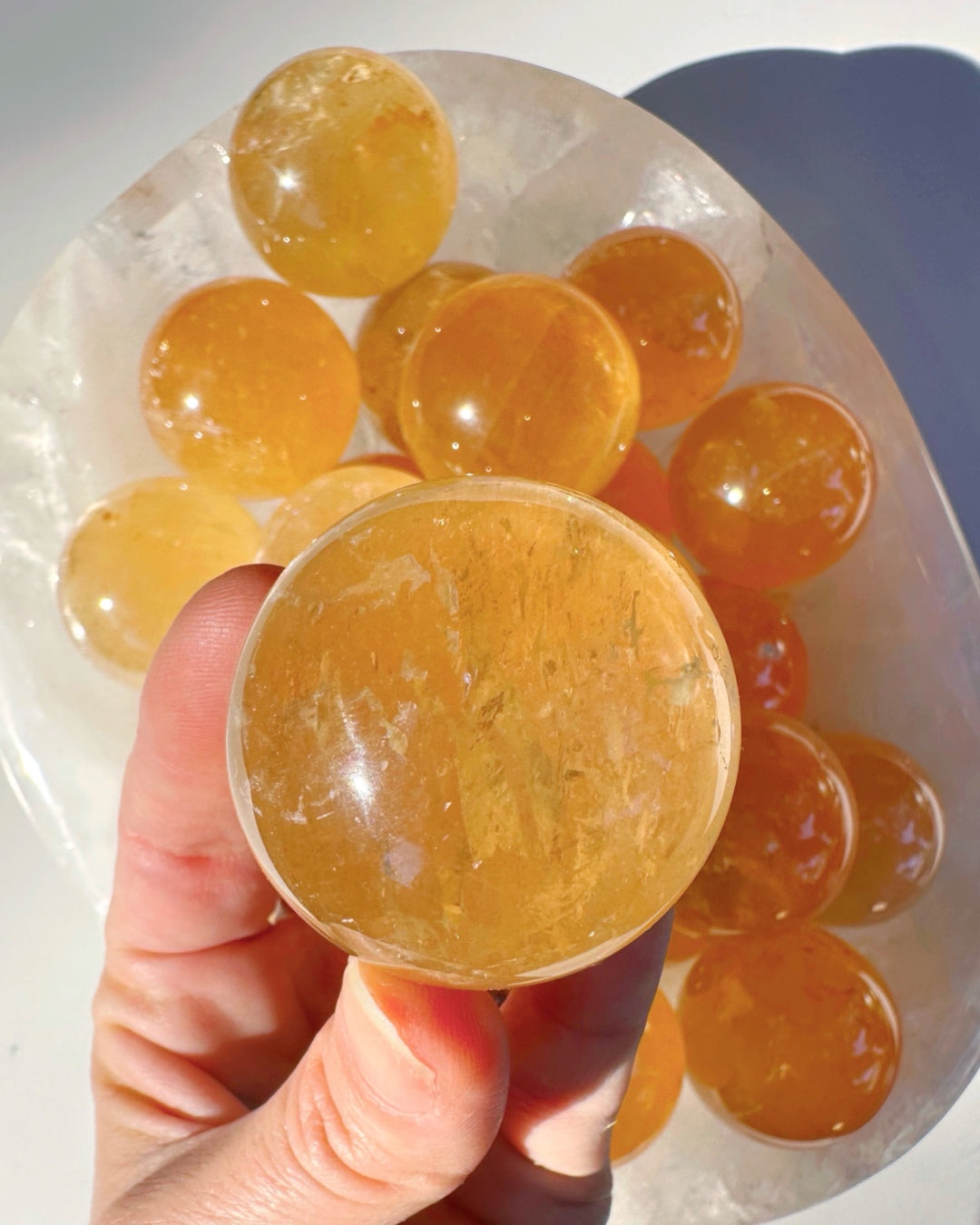 Honey Optic Calcite Spheres - AAA