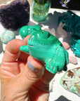 Hand Carved Malachite Frog