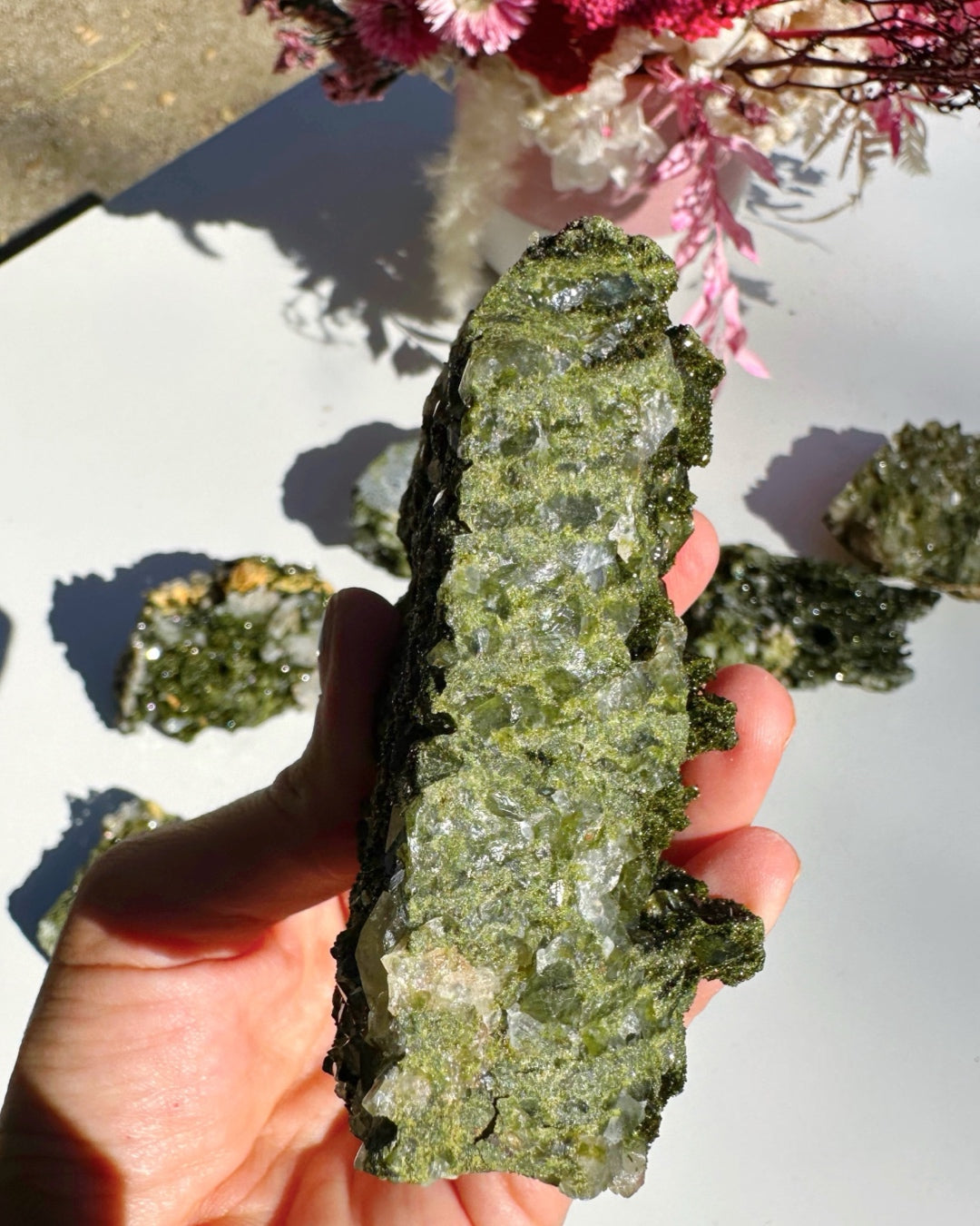Epidote Quartz Cluster - Baltic Mermaid