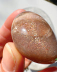 Sunstone & Peach Moonstone Palm Stone - C