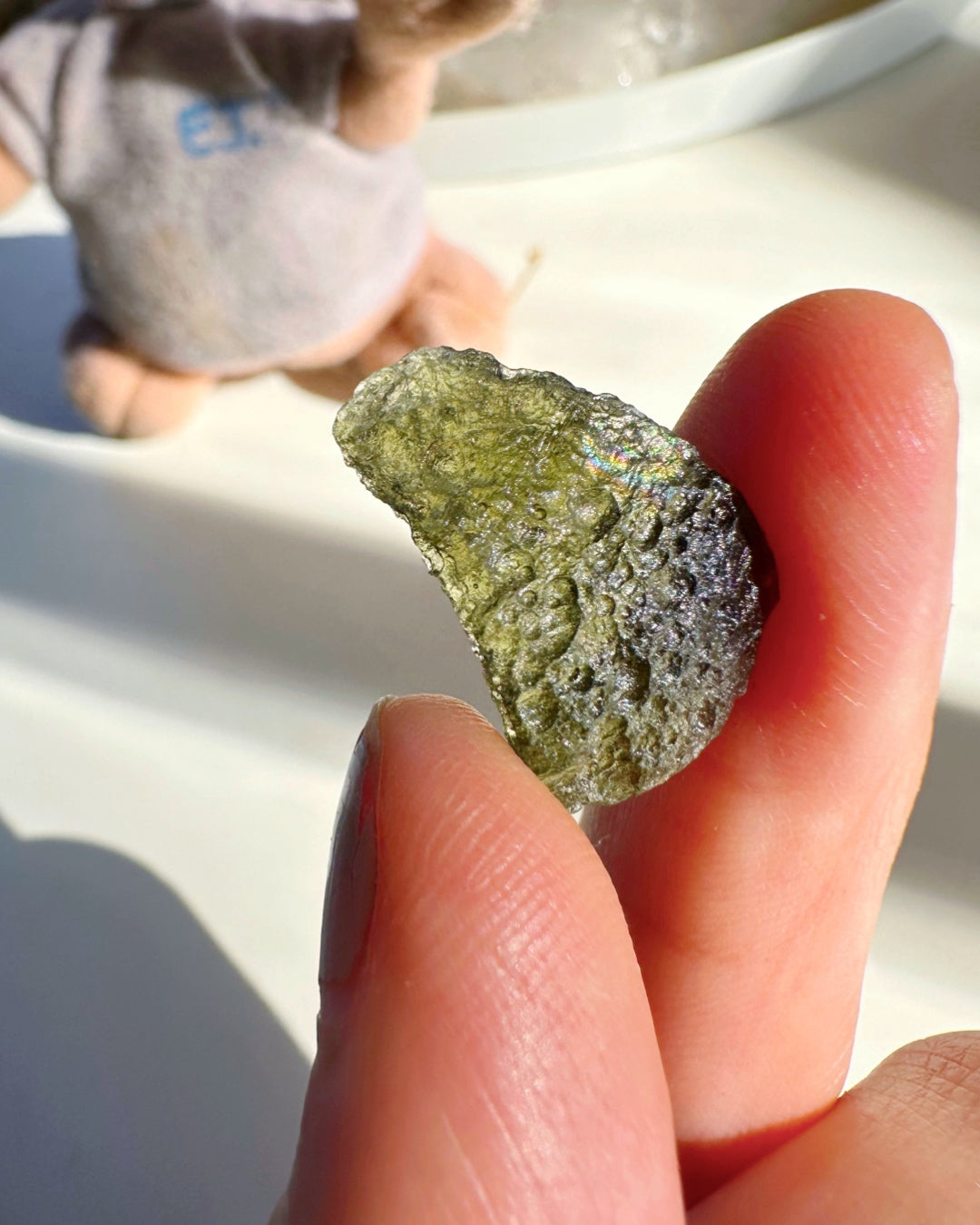 Chlum Moldavite w/ Rainbow #5 - AA - Baltic Mermaid