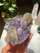 Amethyst Cluster w/ Calcite & Goethite from Uruguay Baltic Mermaid