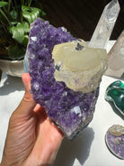 Amethyst Cluster w/ Druzy Calcite from Uruguay Baltic Mermaid