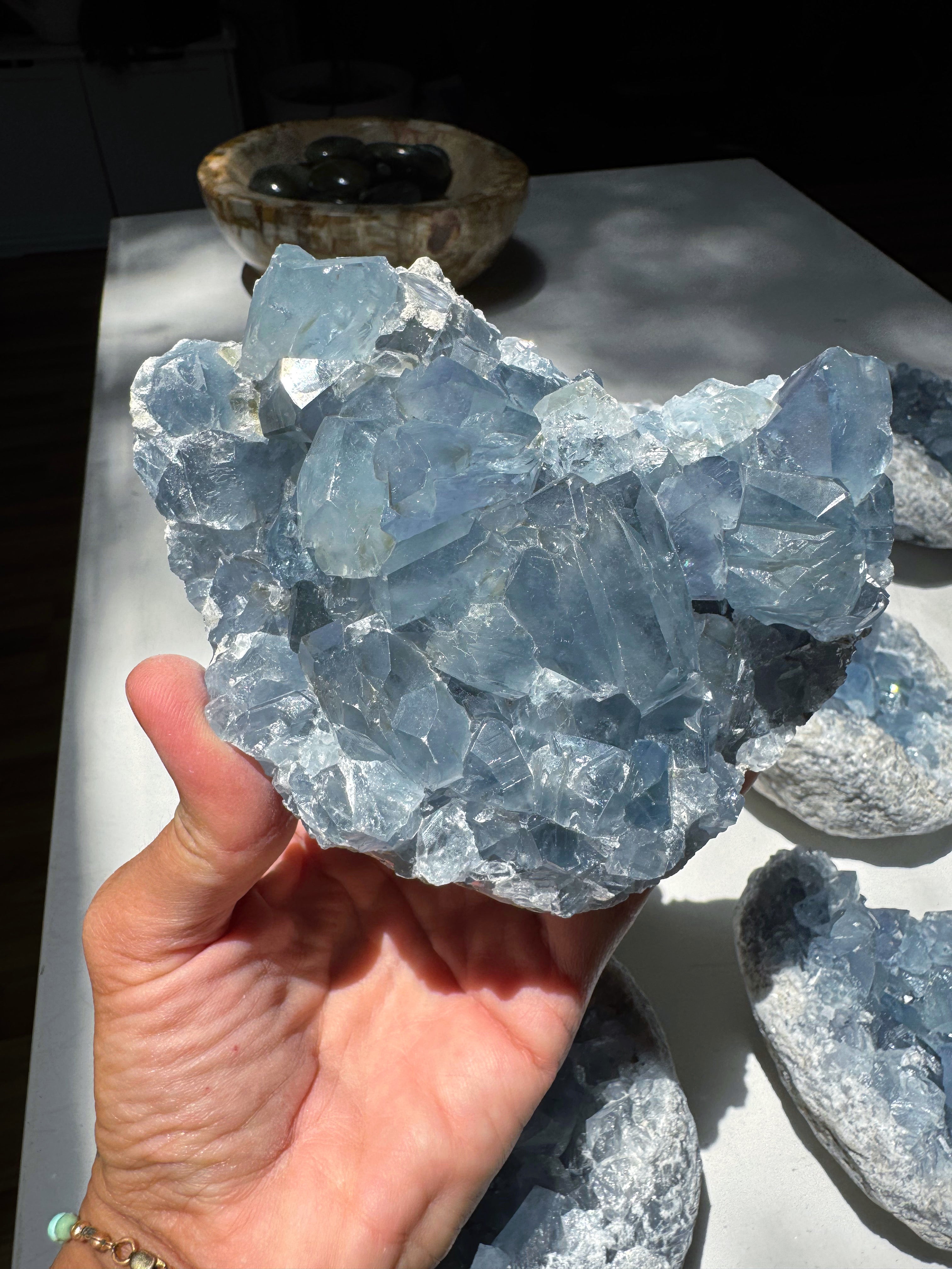 Celestite Cluster Baltic Mermaid