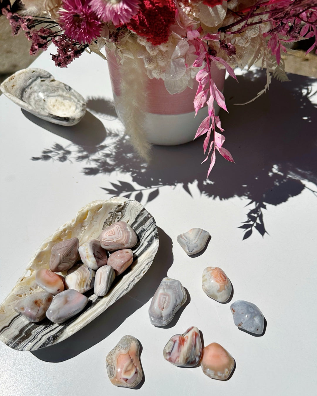 Pink Botswana Agate Tumbled Stones - Baltic Mermaid