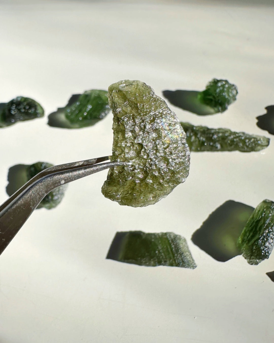 Chlum Moldavite w/ Rainbow 